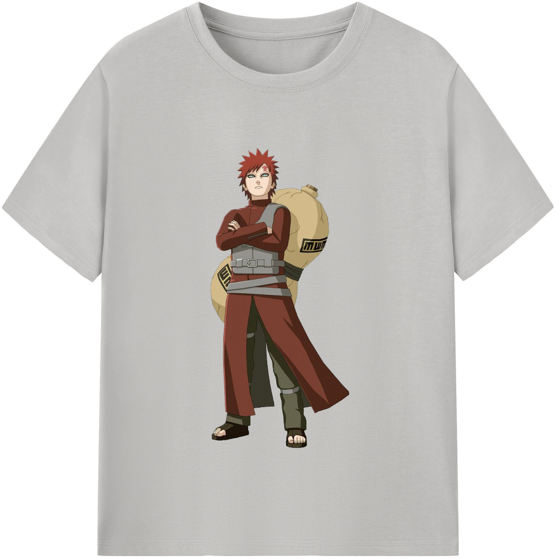 （画像用） NARUTO -ナルト- ガアラ Gaara 綿100％半袖Tシャツ（フロントプリント）
