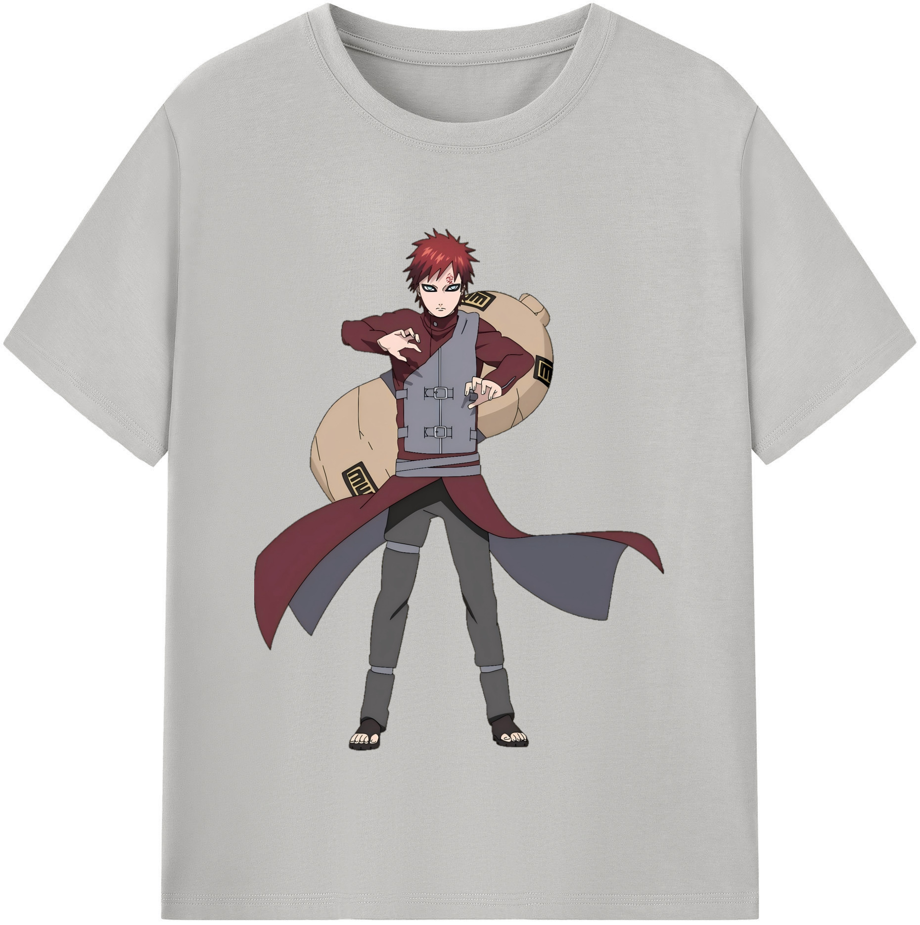 （画像用） NARUTO -ナルト- ガアラ Gaara 綿100％半袖Tシャツ（フロントプリント）
