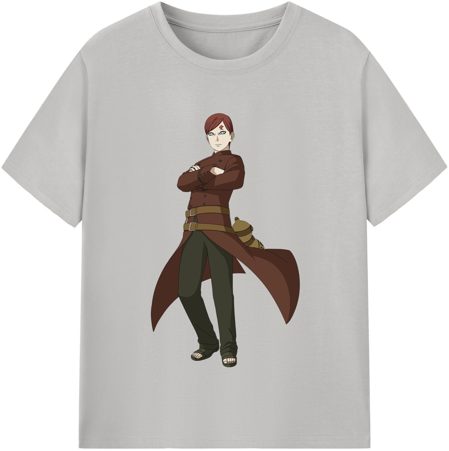 （画像用） NARUTO -ナルト- ガアラ Gaara 綿100％半袖Tシャツ（フロントプリント）