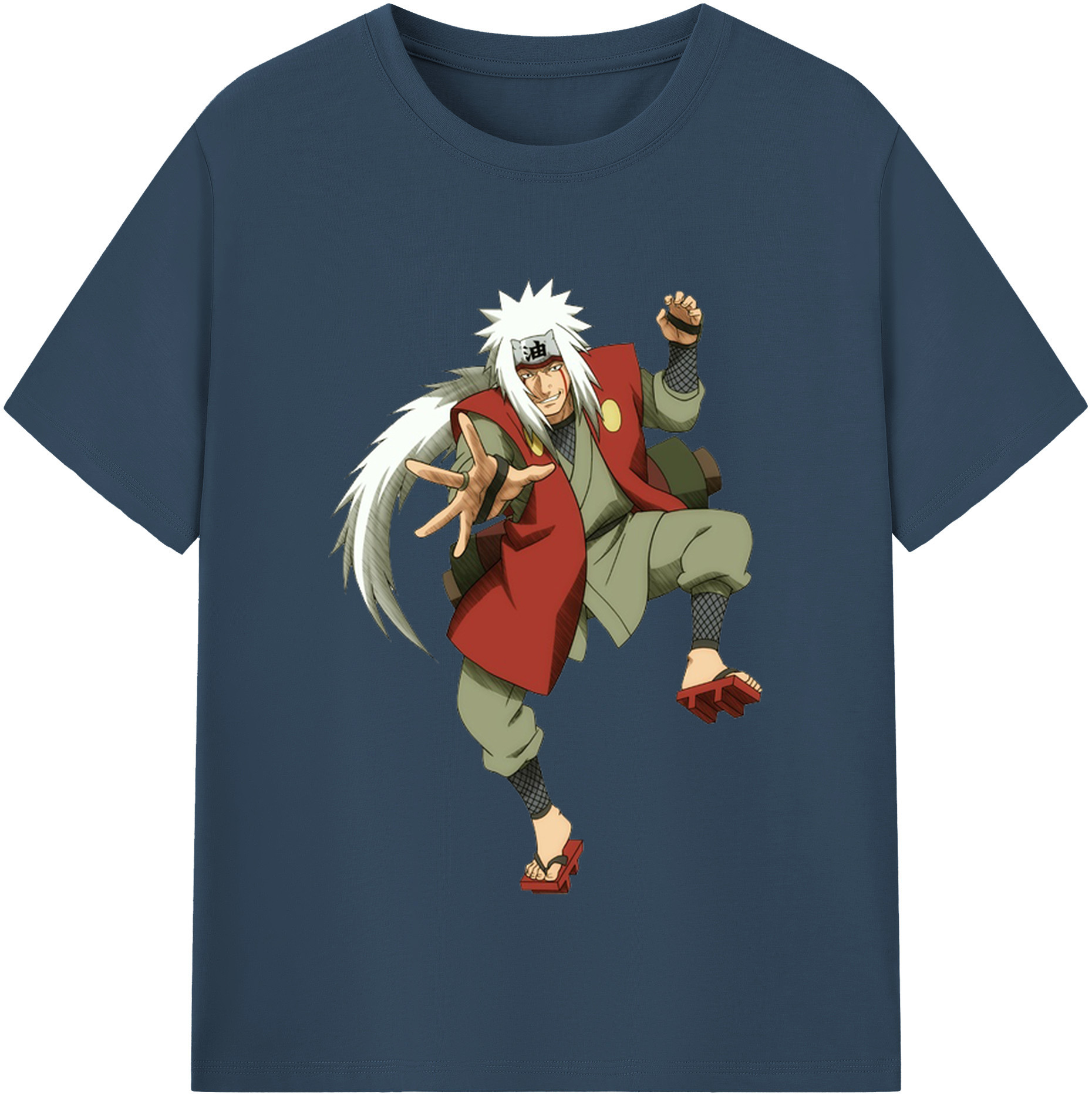 （画像用） NARUTO -ナルト- 自来也（じらいや） Jiraiya 綿100％半袖Tシャツ（フロントプリント）