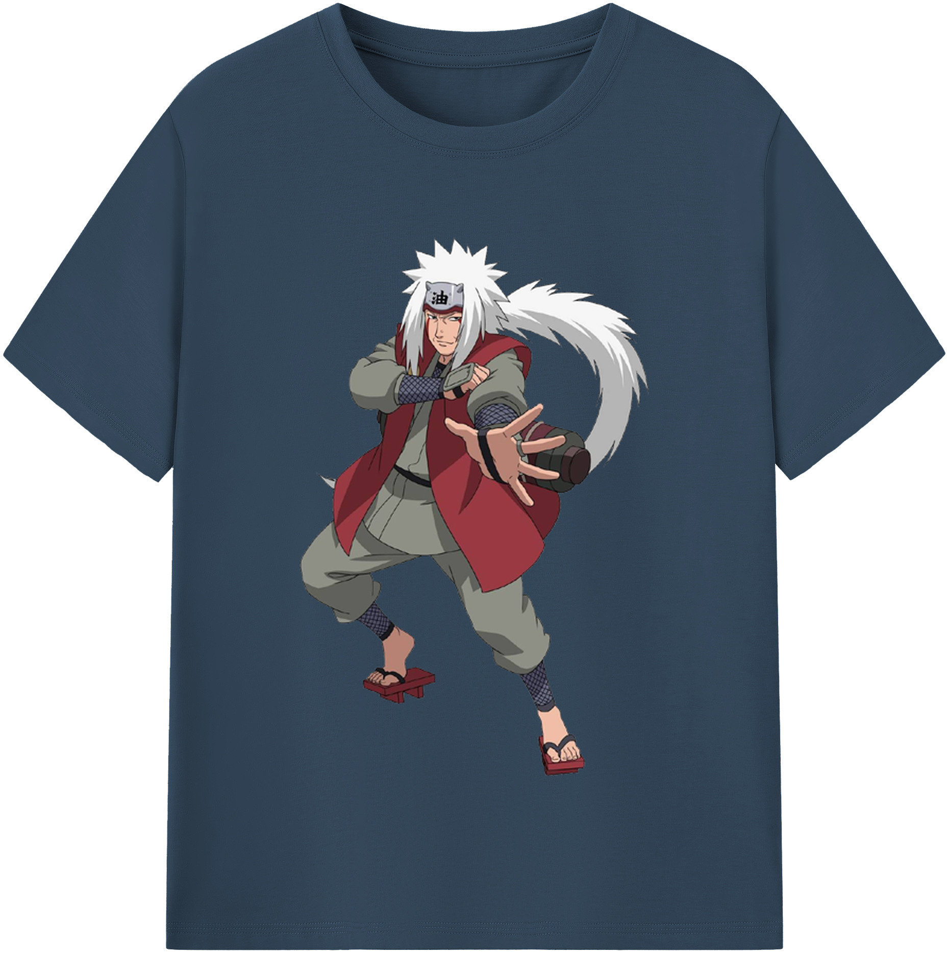 （画像用） NARUTO -ナルト- 自来也（じらいや） Jiraiya 綿100％半袖Tシャツ（フロントプリント）