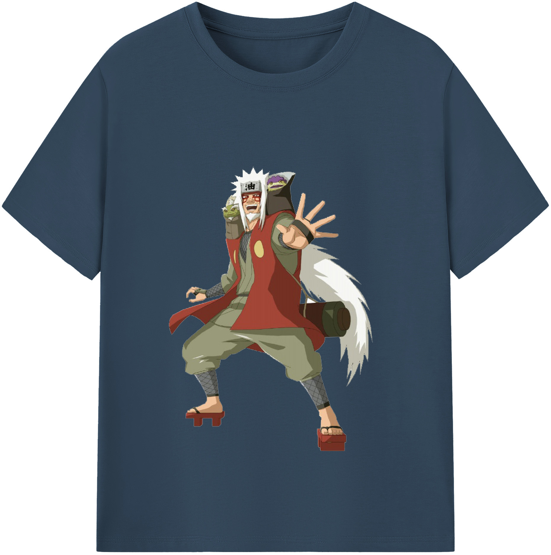 （画像用） NARUTO -ナルト- 自来也（じらいや） Jiraiya 綿100％半袖Tシャツ（フロントプリント）