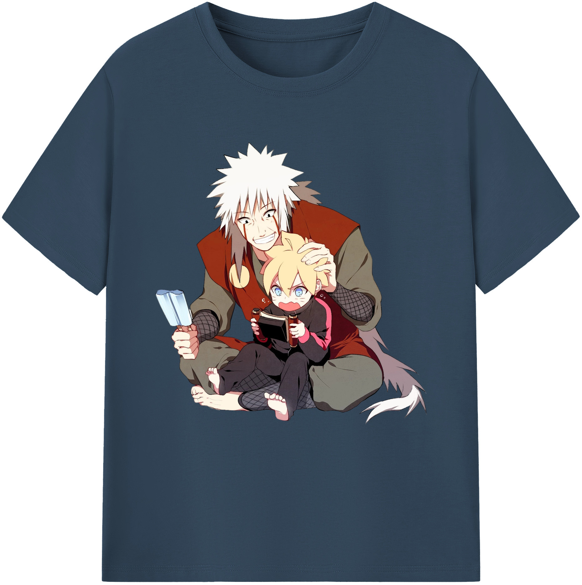 （画像用） NARUTO -ナルト- 自来也（じらいや） Jiraiya 綿100％半袖Tシャツ（フロントプリント）