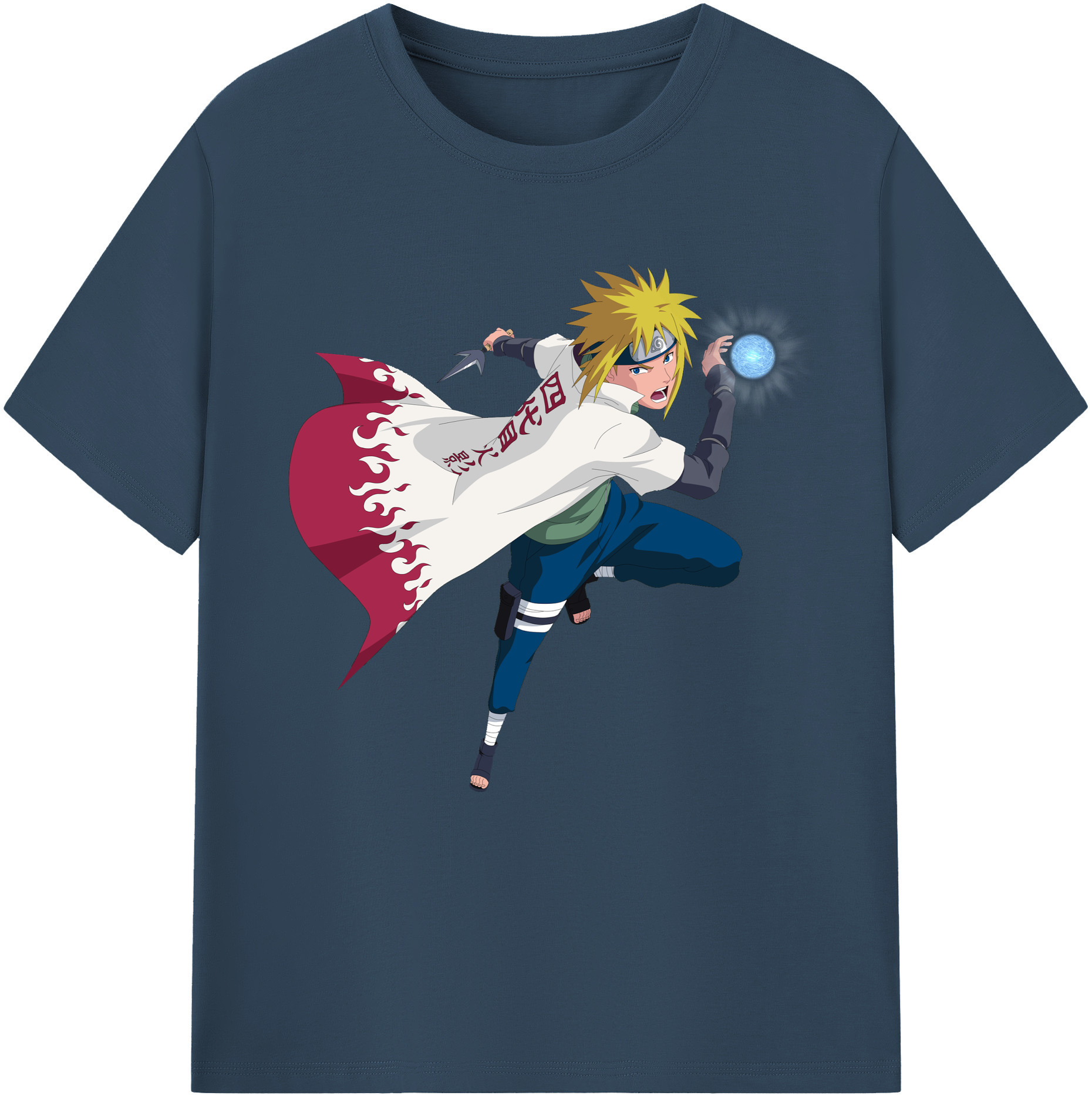 （画像用） NARUTO -ナルト- 波風 ミナト Namikaze Minato 綿100％半袖Tシャツ（フロントプリント）