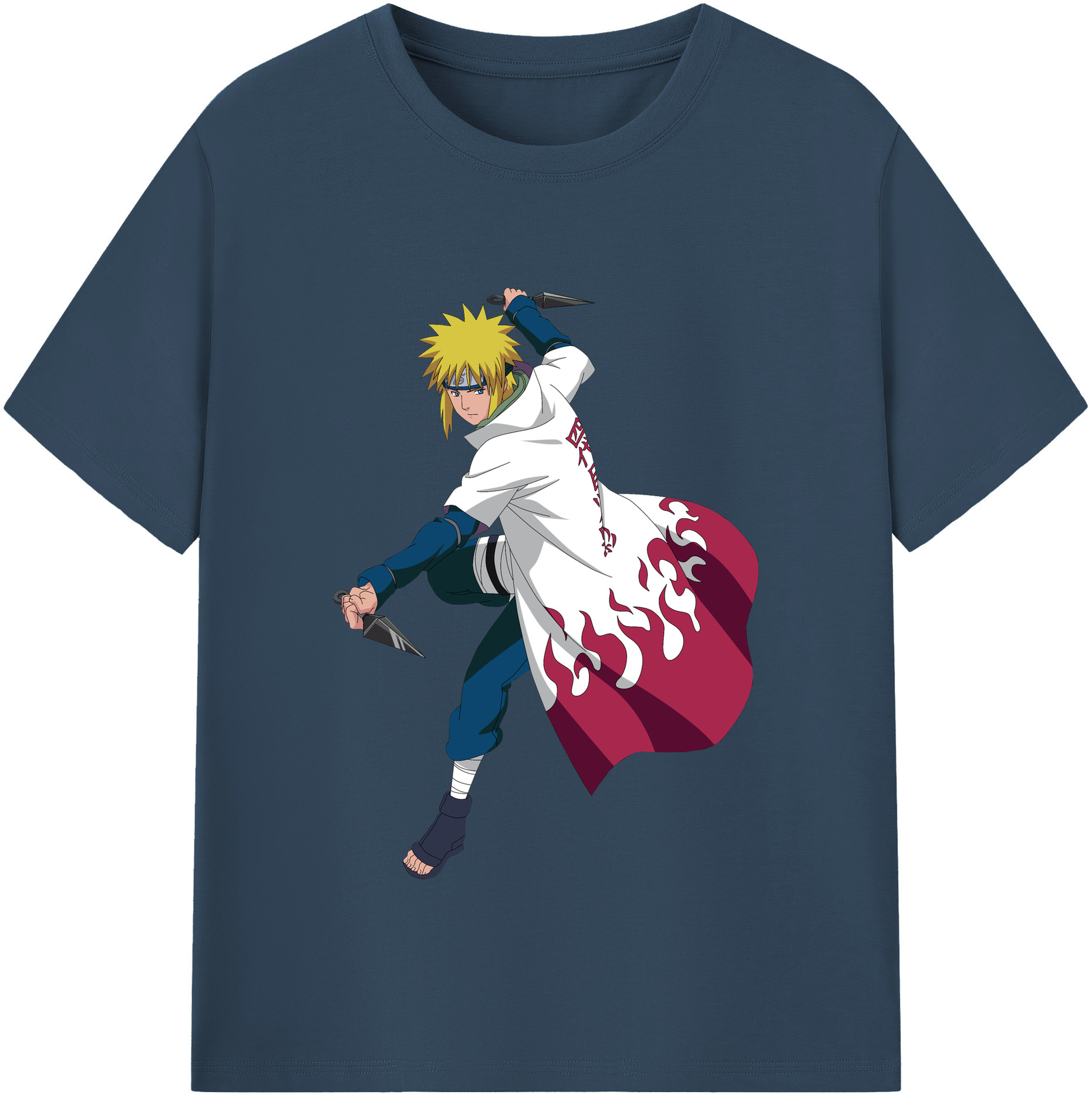 （画像用） NARUTO -ナルト- 波風 ミナト Namikaze Minato 綿100％半袖Tシャツ（フロントプリント）