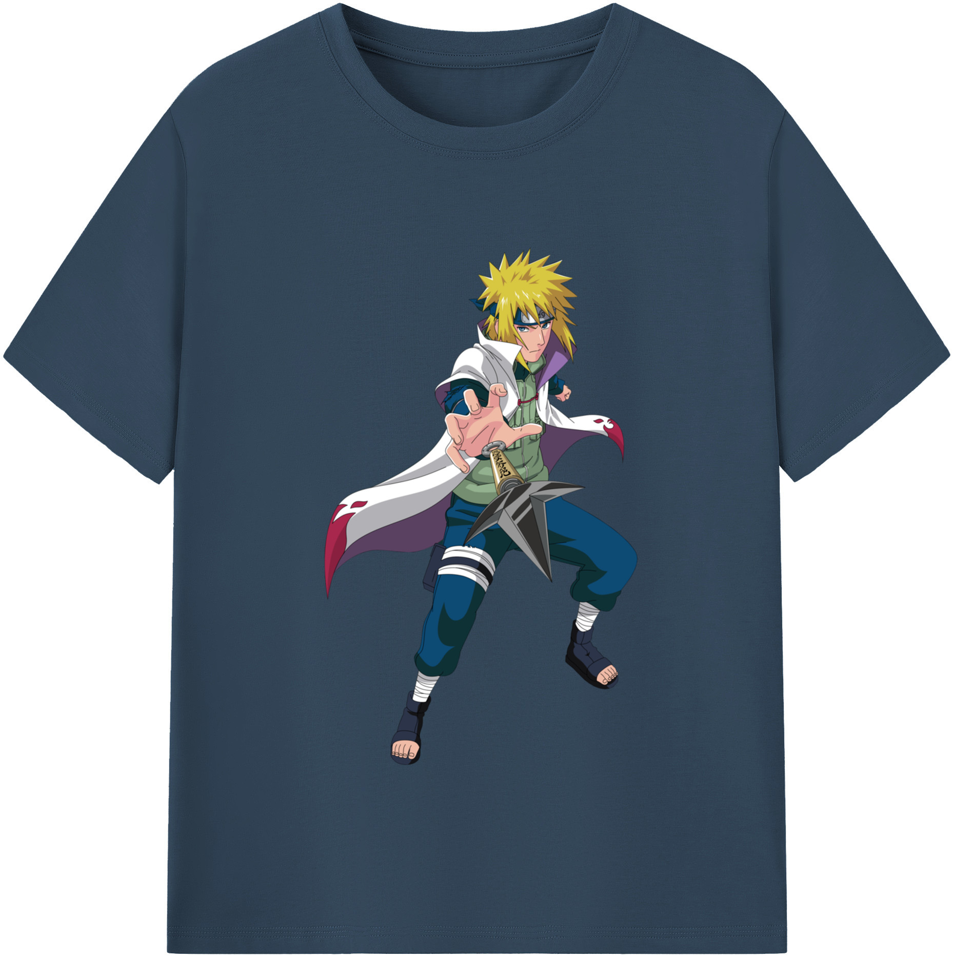 （画像用） NARUTO -ナルト- 波風 ミナト Namikaze Minato 綿100％半袖Tシャツ（フロントプリント）