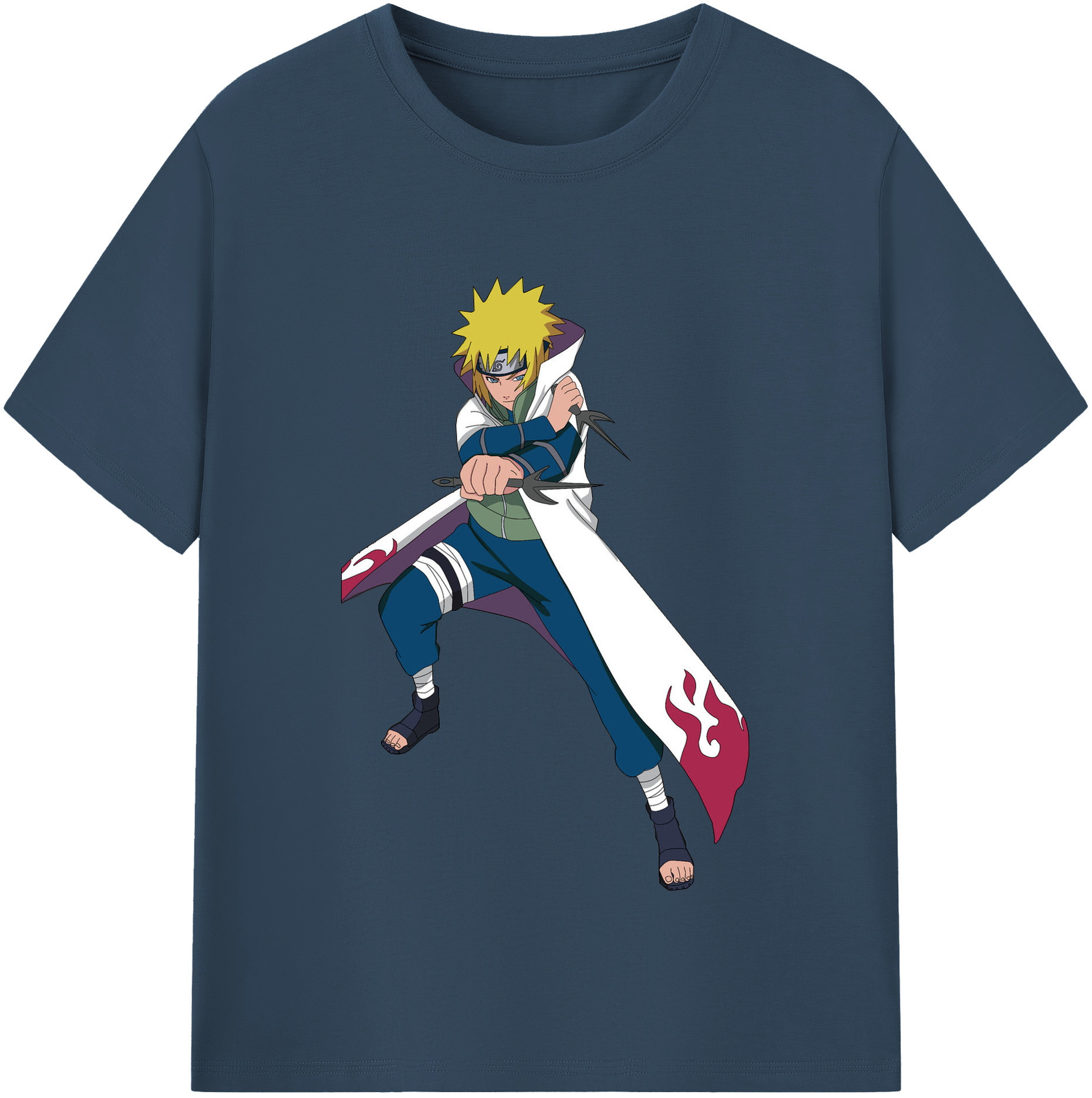 （画像用） NARUTO -ナルト- 波風 ミナト Namikaze Minato 綿100％半袖Tシャツ（フロントプリント）