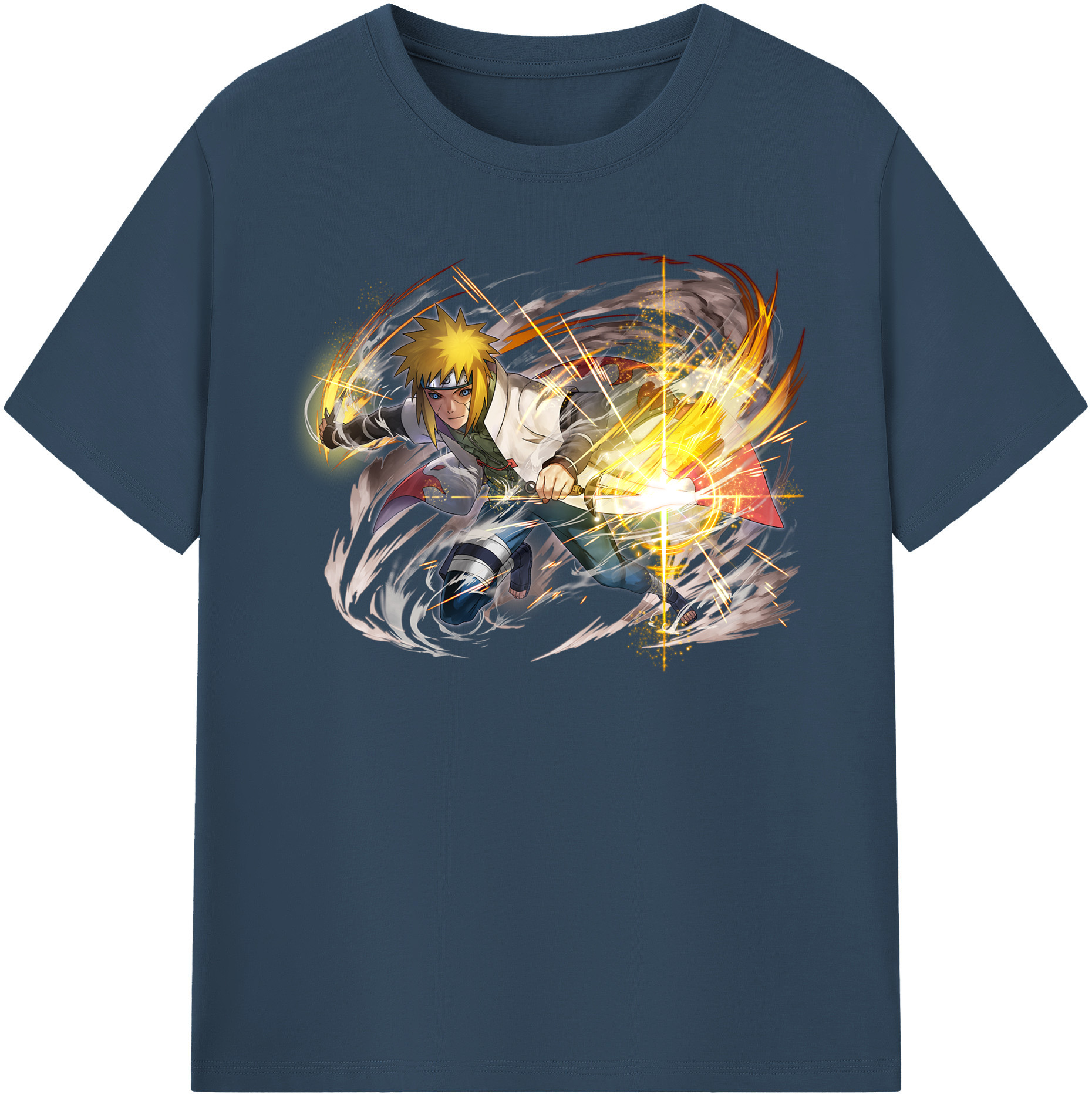 （画像用） NARUTO -ナルト- 波風 ミナト Namikaze Minato 綿100％半袖Tシャツ（フロントプリント）