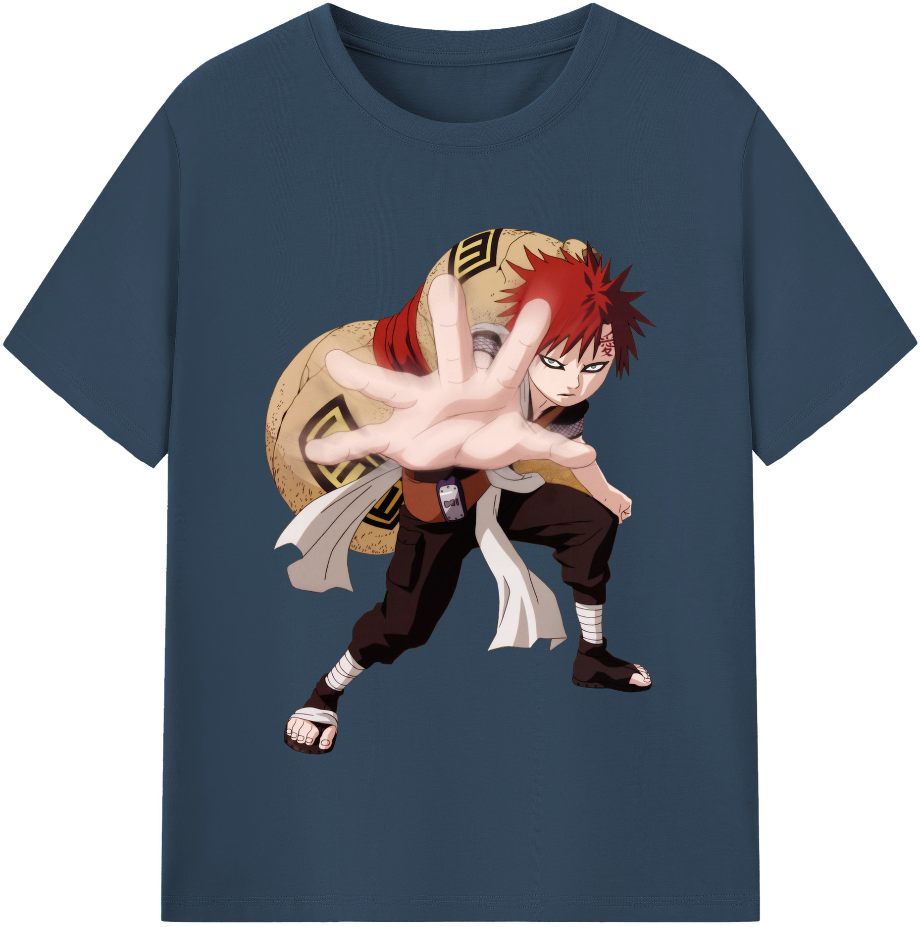 （画像用） NARUTO -ナルト- ガアラ Gaara 綿100％半袖Tシャツ（フロントプリント）