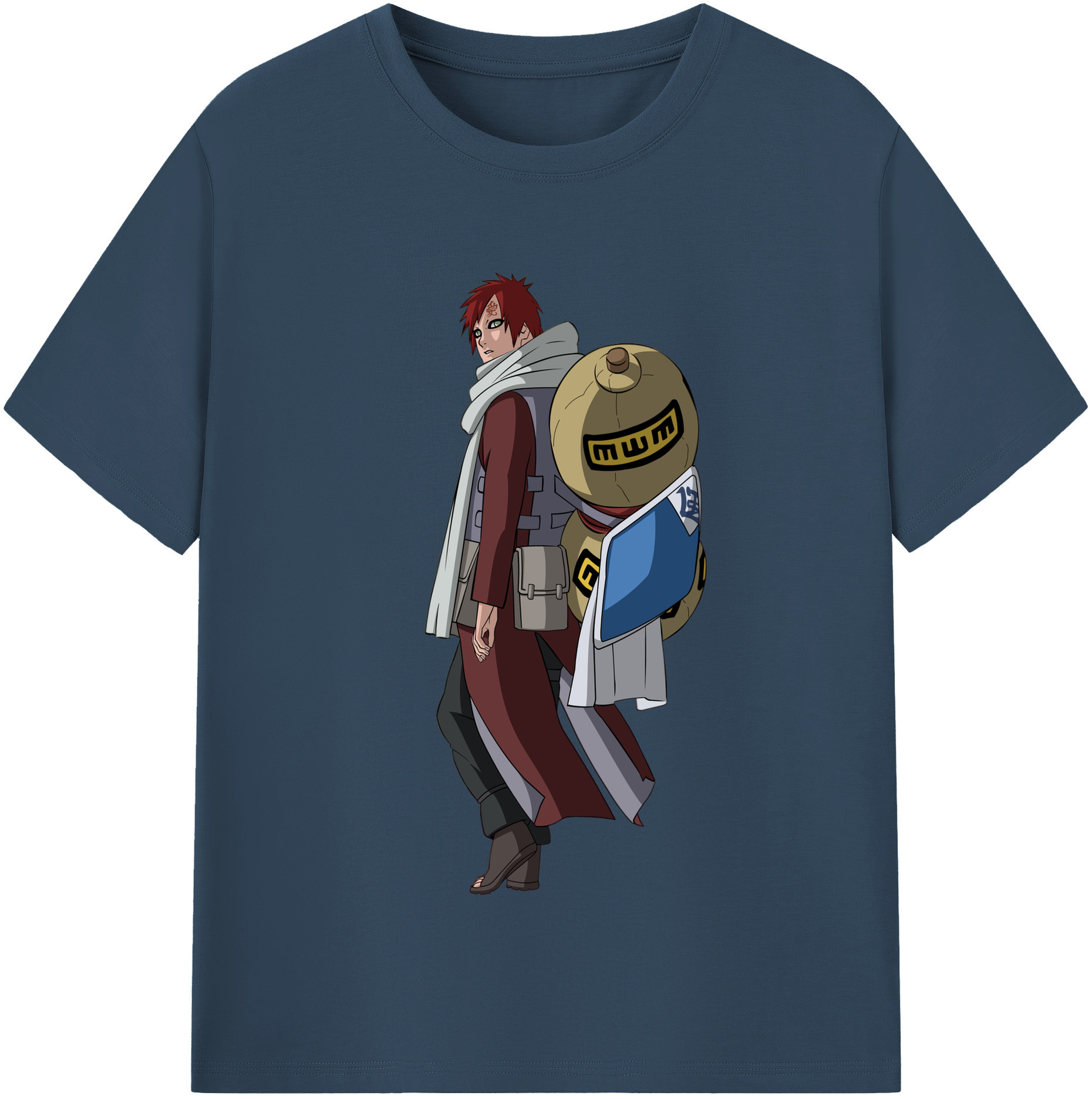 （画像用） NARUTO -ナルト- ガアラ Gaara 綿100％半袖Tシャツ（フロントプリント）