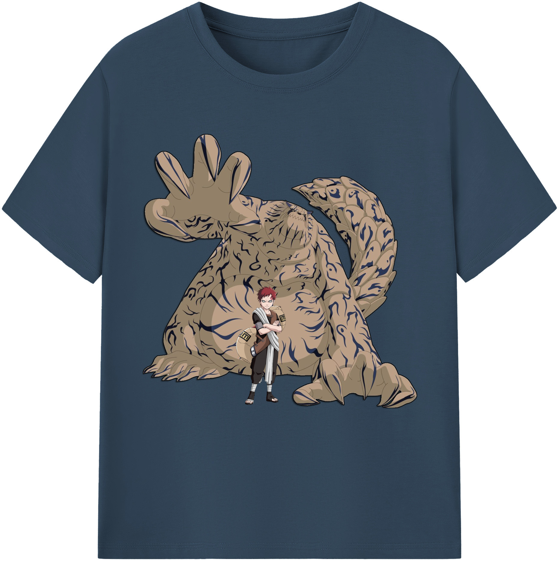 （画像用） NARUTO -ナルト- ガアラ Gaara 綿100％半袖Tシャツ（フロントプリント）