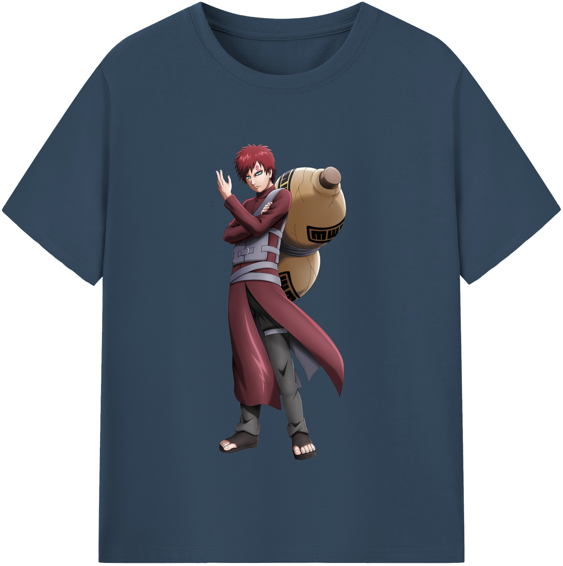（画像用） NARUTO -ナルト- ガアラ Gaara 綿100％半袖Tシャツ（フロントプリント）