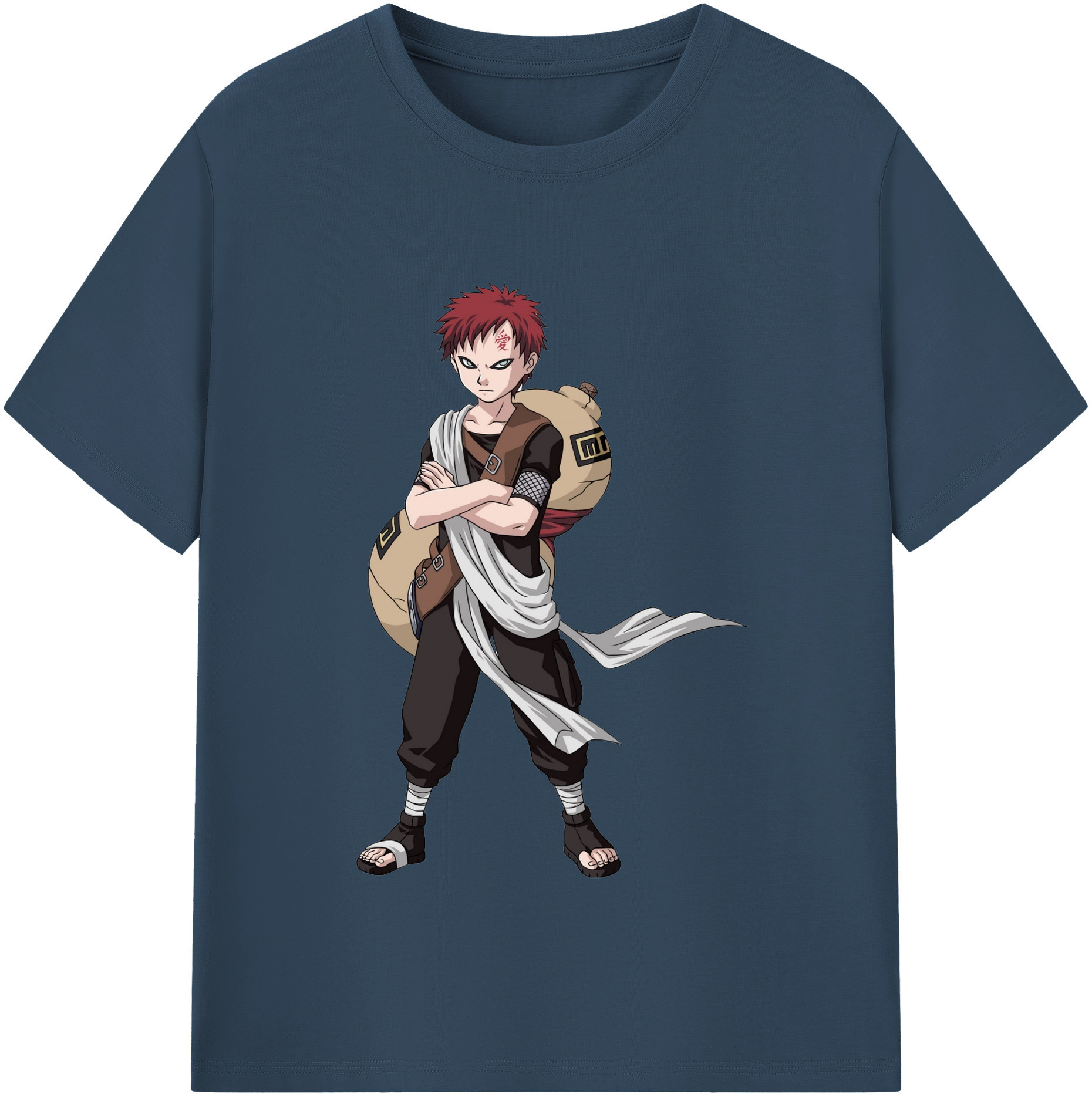 （画像用） NARUTO -ナルト- ガアラ Gaara 綿100％半袖Tシャツ（フロントプリント）