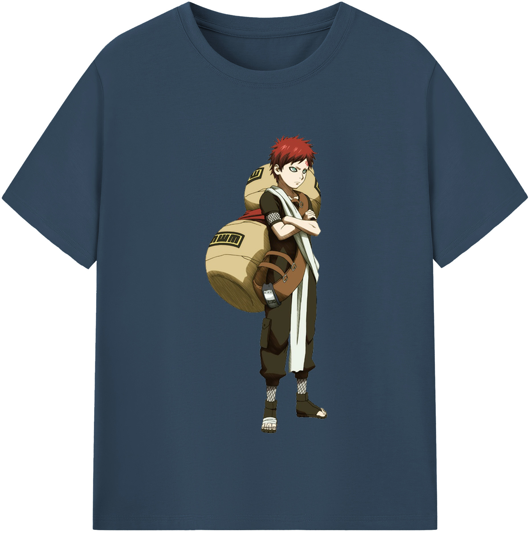 （画像用） NARUTO -ナルト- ガアラ Gaara 綿100％半袖Tシャツ（フロントプリント）