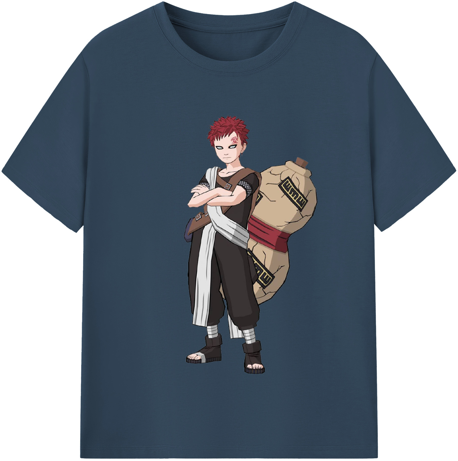 （画像用） NARUTO -ナルト- ガアラ Gaara 綿100％半袖Tシャツ（フロントプリント）