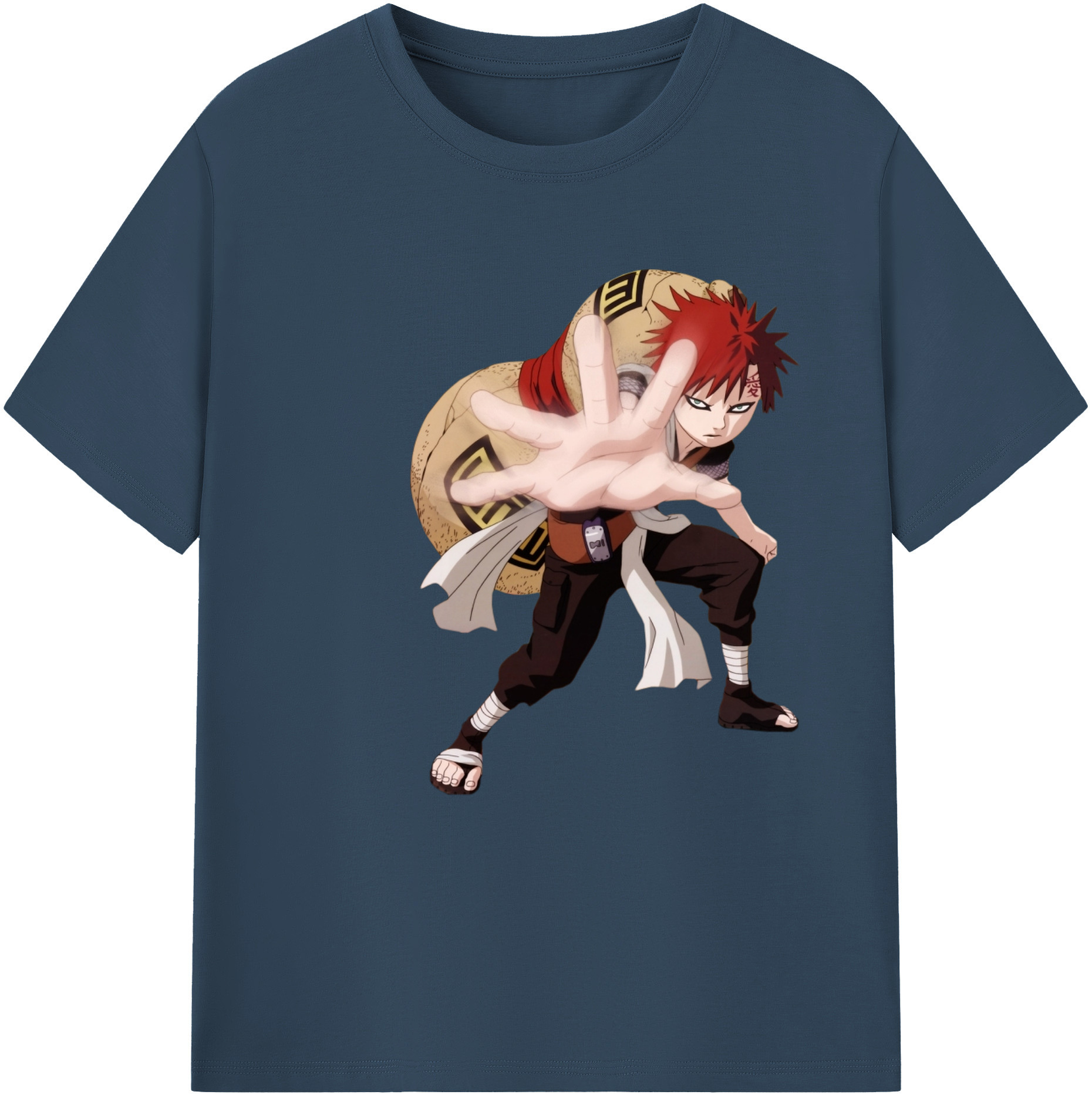 （画像用） NARUTO -ナルト- ガアラ Gaara 綿100％半袖Tシャツ（フロントプリント）