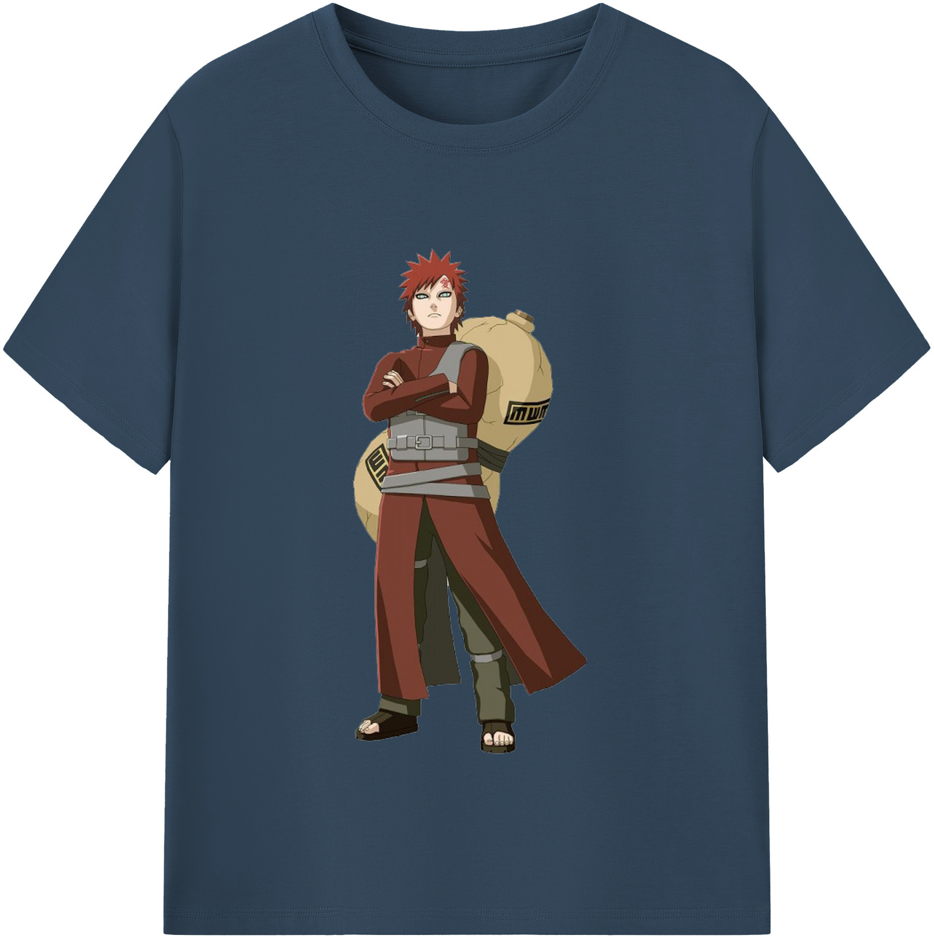 （画像用） NARUTO -ナルト- ガアラ Gaara 綿100％半袖Tシャツ（フロントプリント）