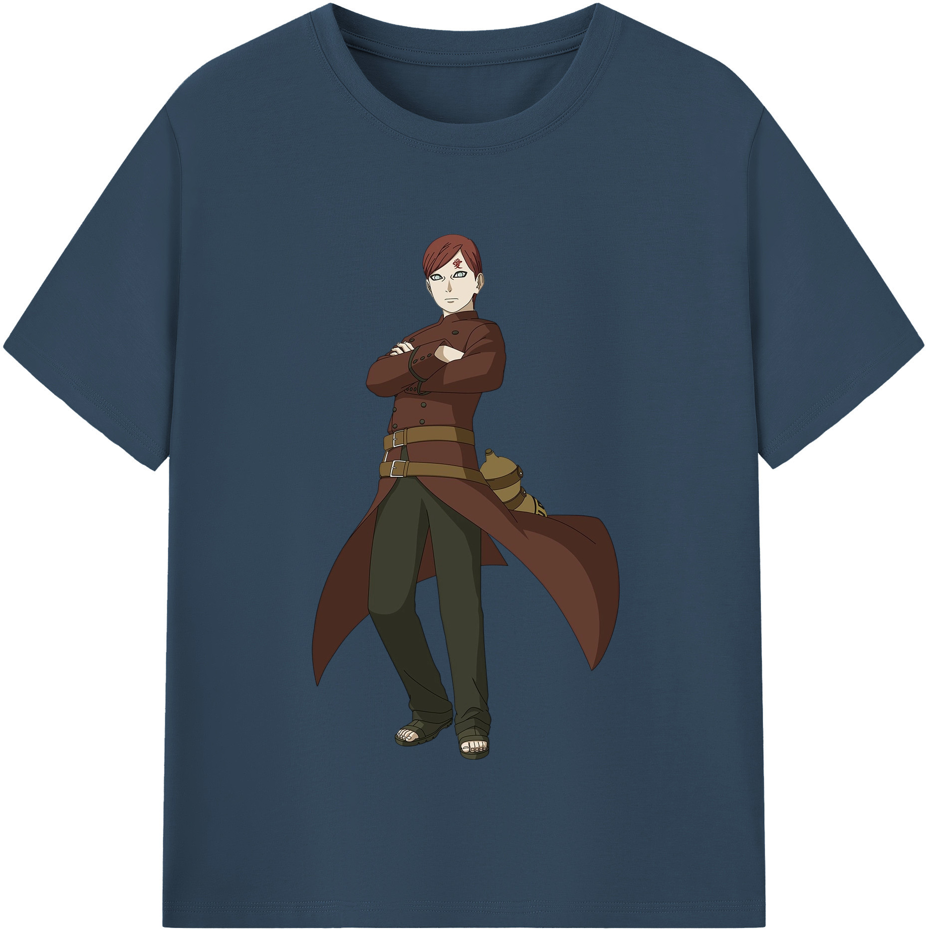 （画像用） NARUTO -ナルト- ガアラ Gaara 綿100％半袖Tシャツ（フロントプリント）