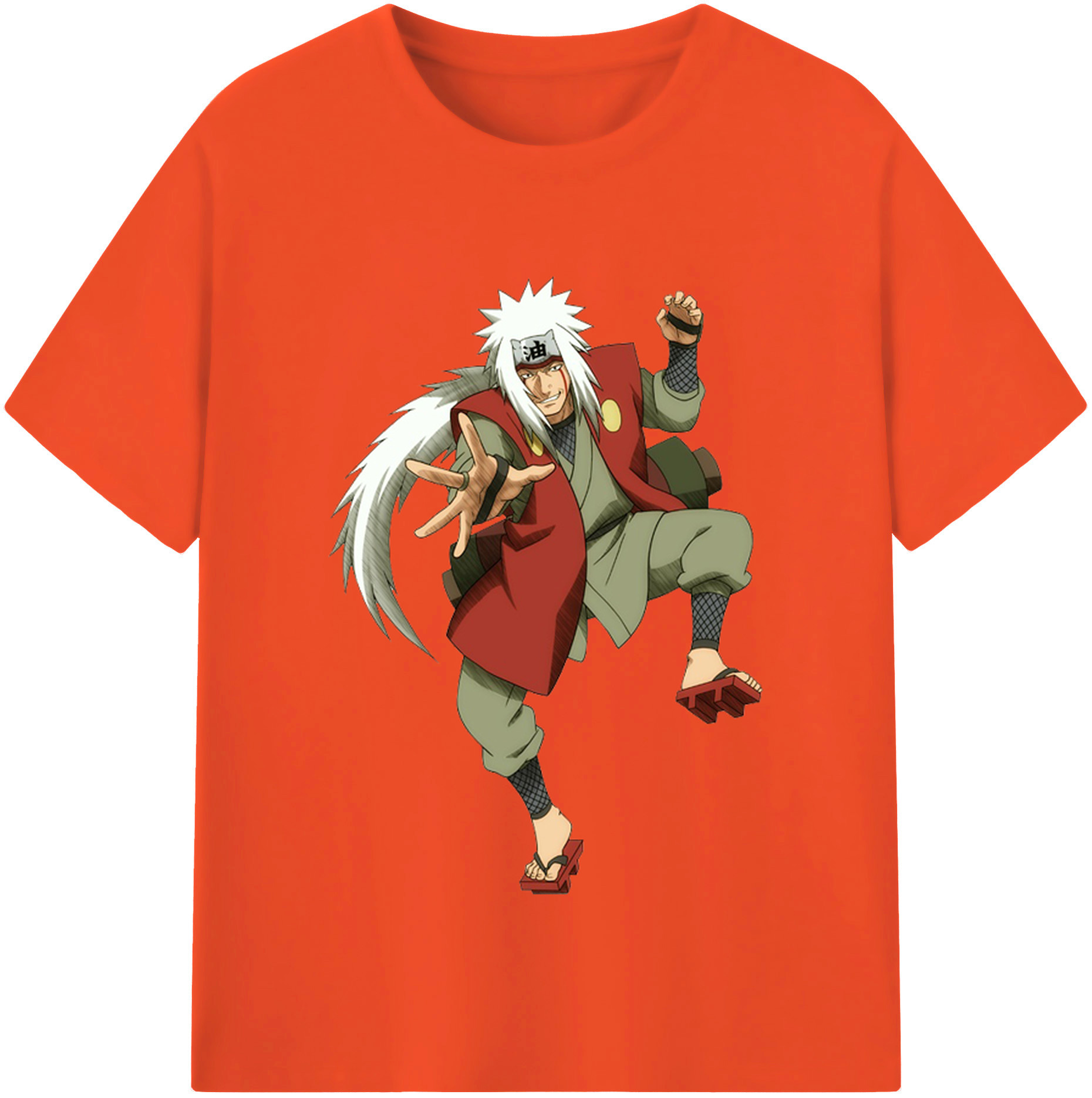 （画像用） NARUTO -ナルト- 自来也（じらいや） Jiraiya 綿100％半袖Tシャツ（フロントプリント）