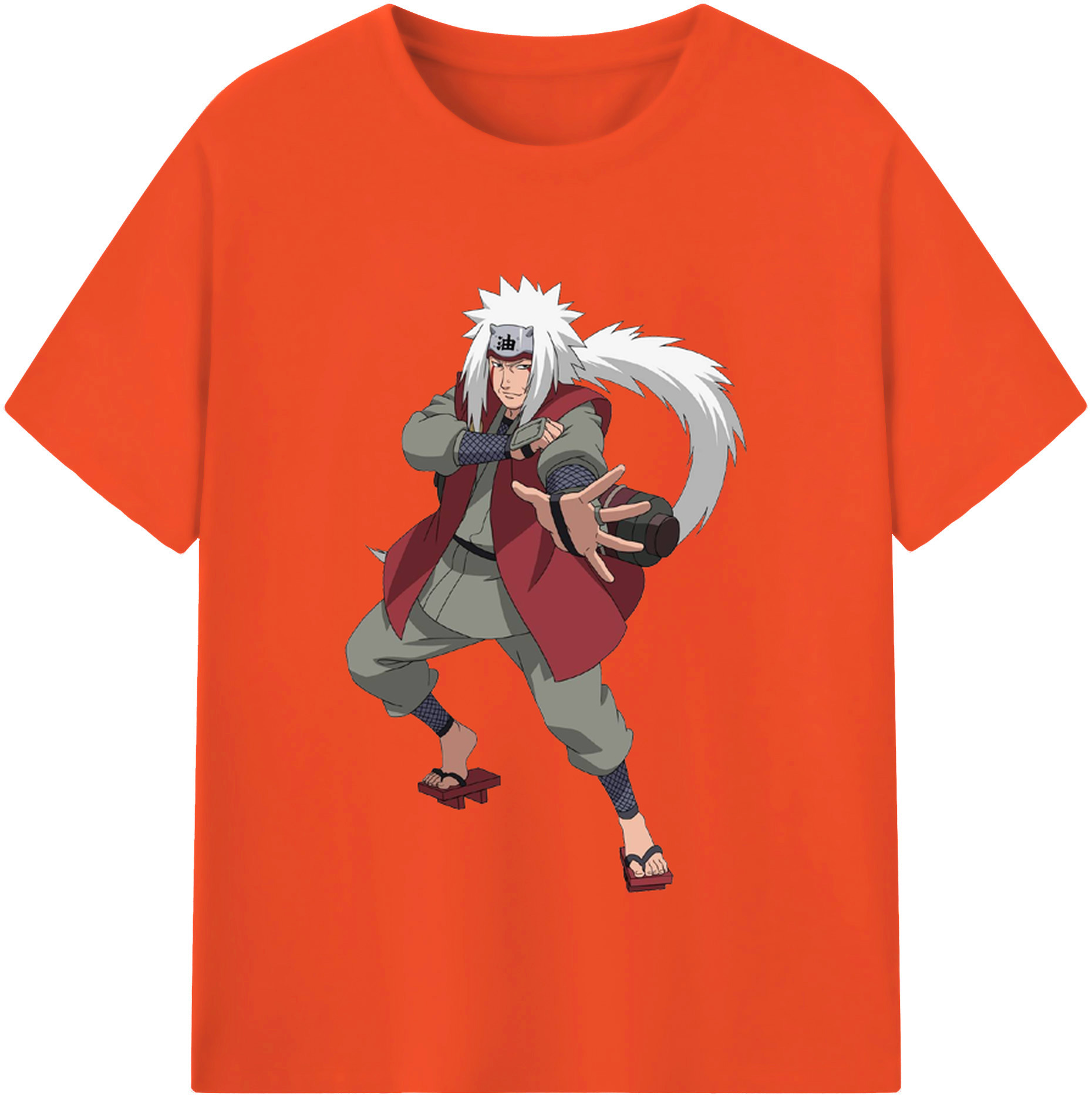 （画像用） NARUTO -ナルト- 自来也（じらいや） Jiraiya 綿100％半袖Tシャツ（フロントプリント）