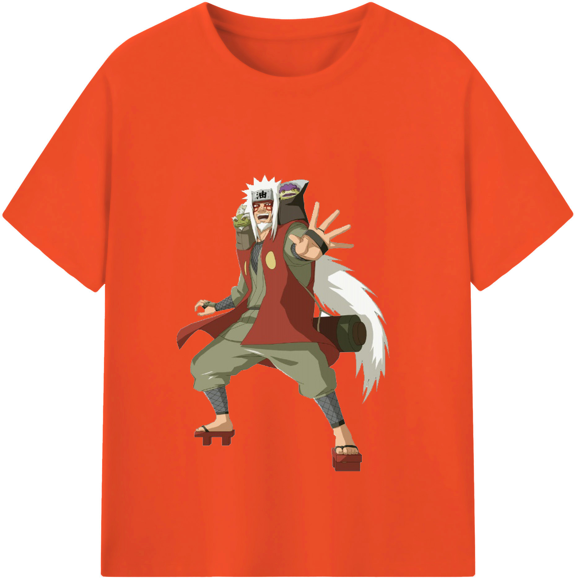 （画像用） NARUTO -ナルト- 自来也（じらいや） Jiraiya 綿100％半袖Tシャツ（フロントプリント）