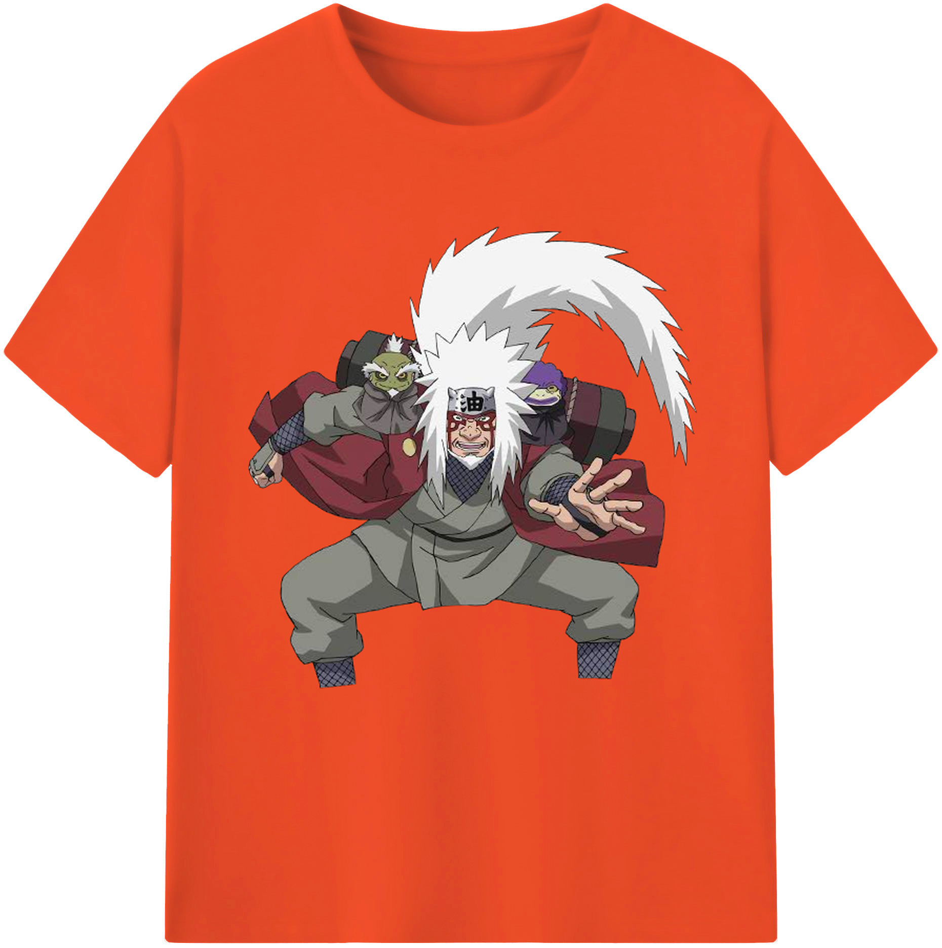 （画像用） NARUTO -ナルト- 自来也（じらいや） Jiraiya 綿100％半袖Tシャツ（フロントプリント）