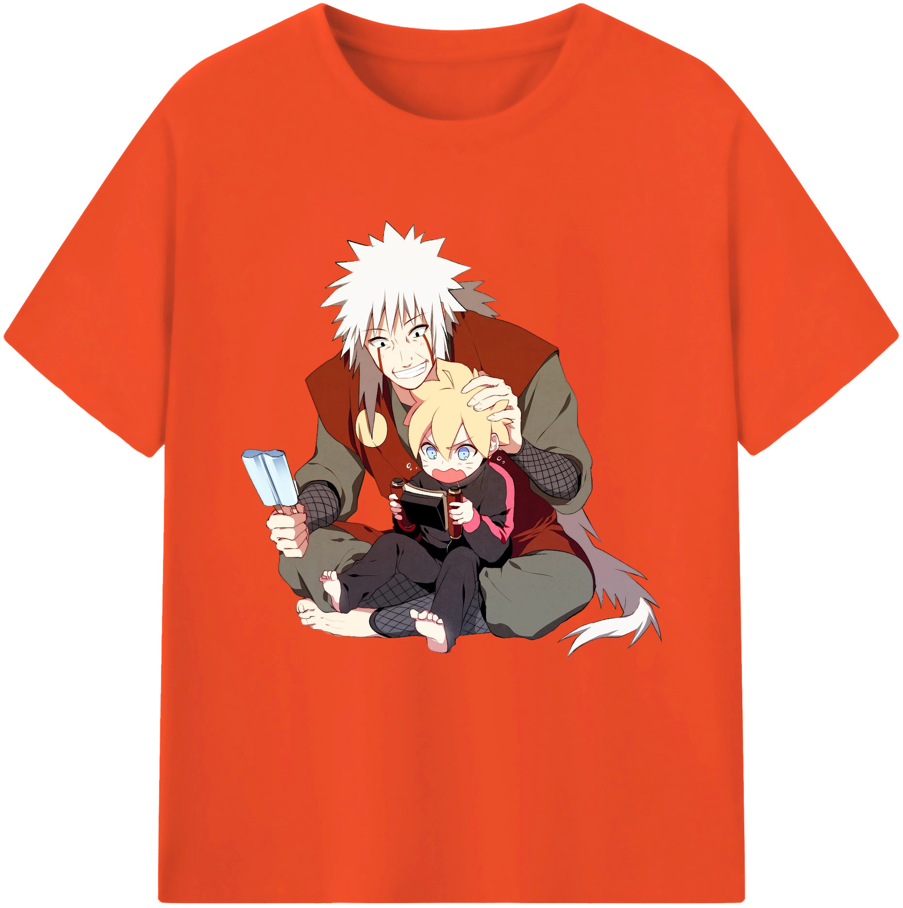 （画像用） NARUTO -ナルト- 自来也（じらいや） Jiraiya 綿100％半袖Tシャツ（フロントプリント）