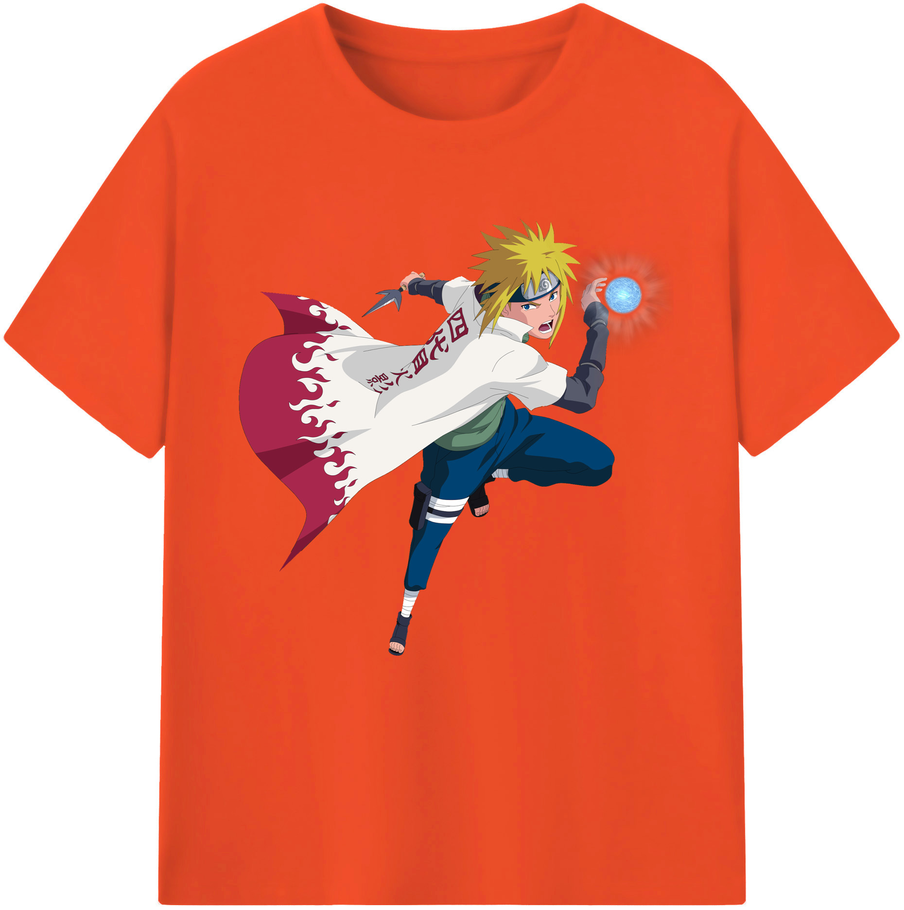（画像用） NARUTO -ナルト- 波風 ミナト Namikaze Minato 綿100％半袖Tシャツ（フロントプリント）
