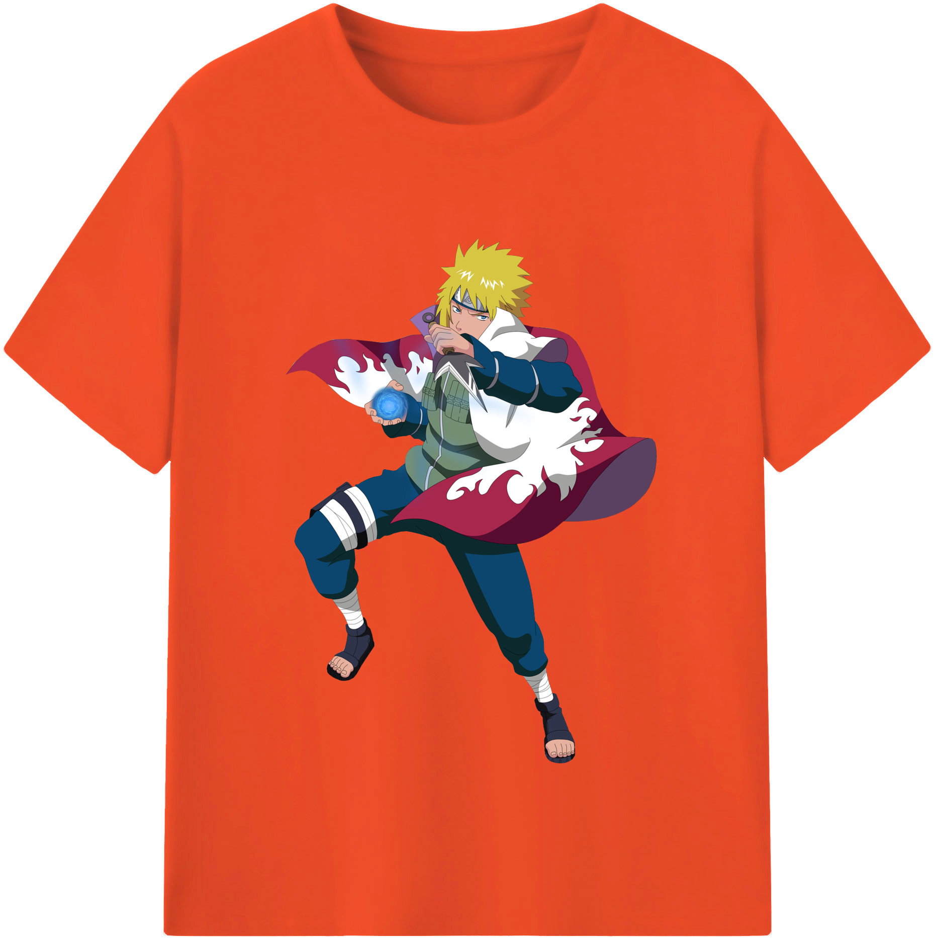 （画像用） NARUTO -ナルト- 波風 ミナト Namikaze Minato 綿100％半袖Tシャツ（フロントプリント）