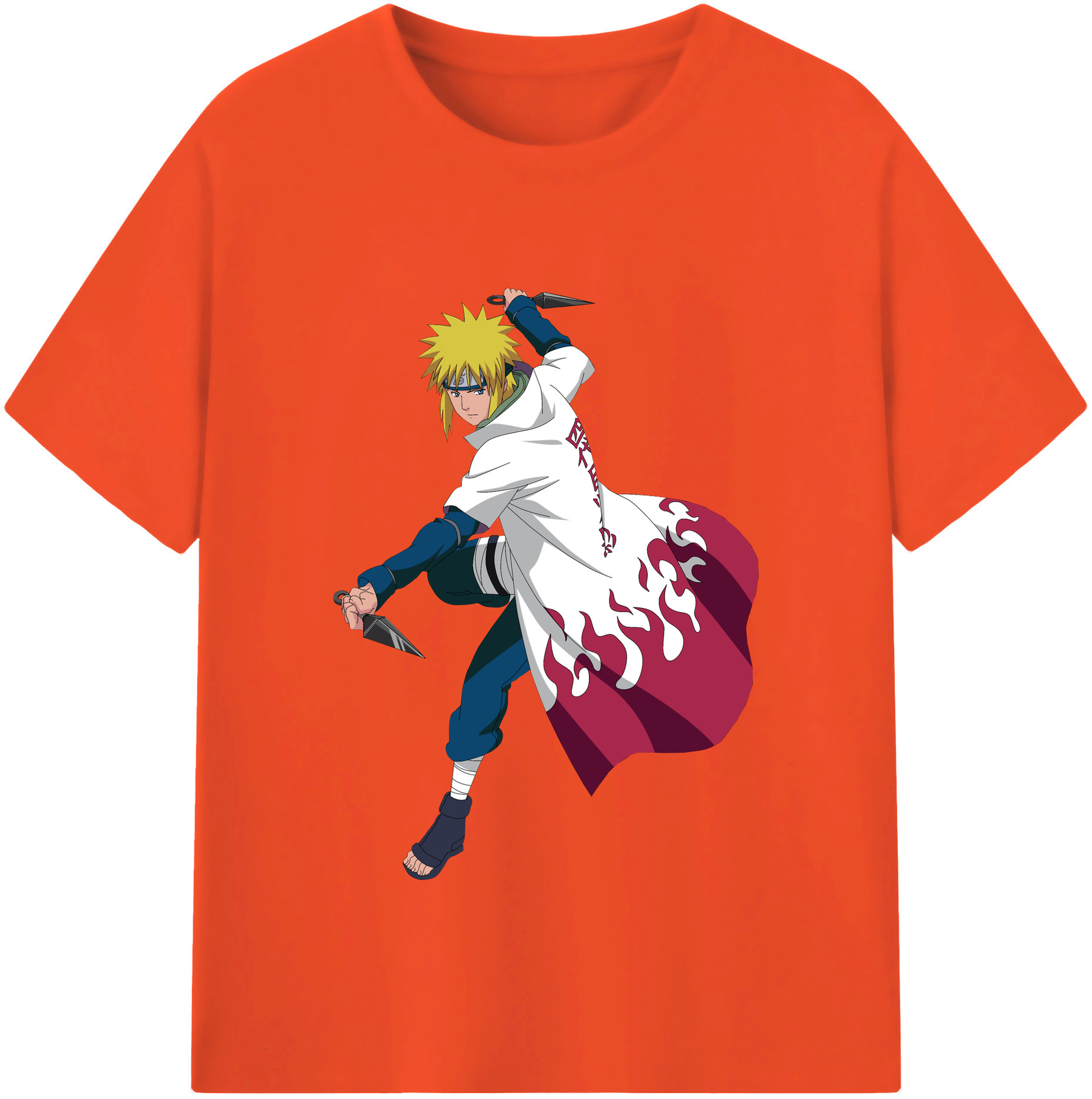 （画像用） NARUTO -ナルト- 波風 ミナト Namikaze Minato 綿100％半袖Tシャツ（フロントプリント）