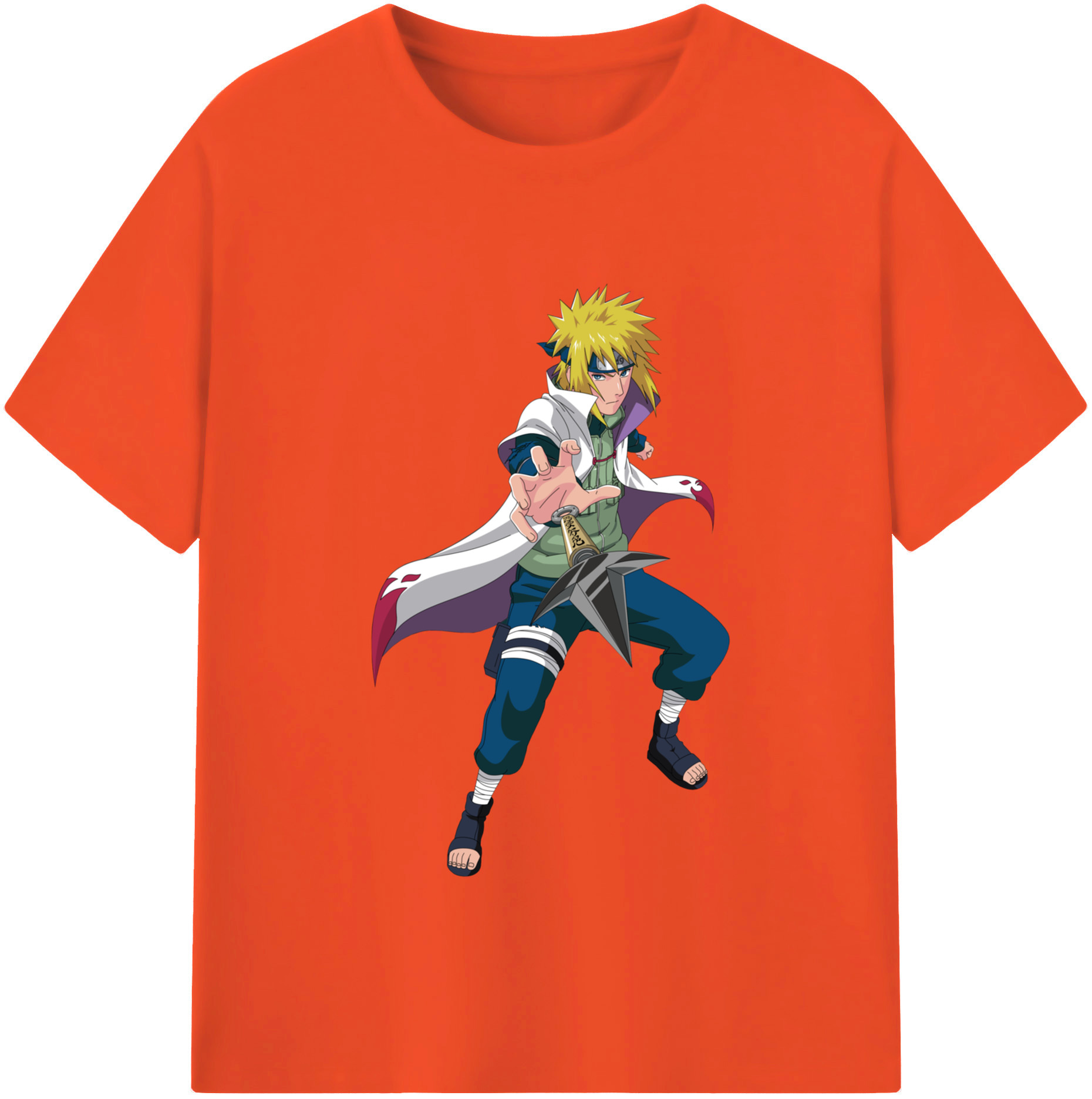 （画像用） NARUTO -ナルト- 波風 ミナト Namikaze Minato 綿100％半袖Tシャツ（フロントプリント）