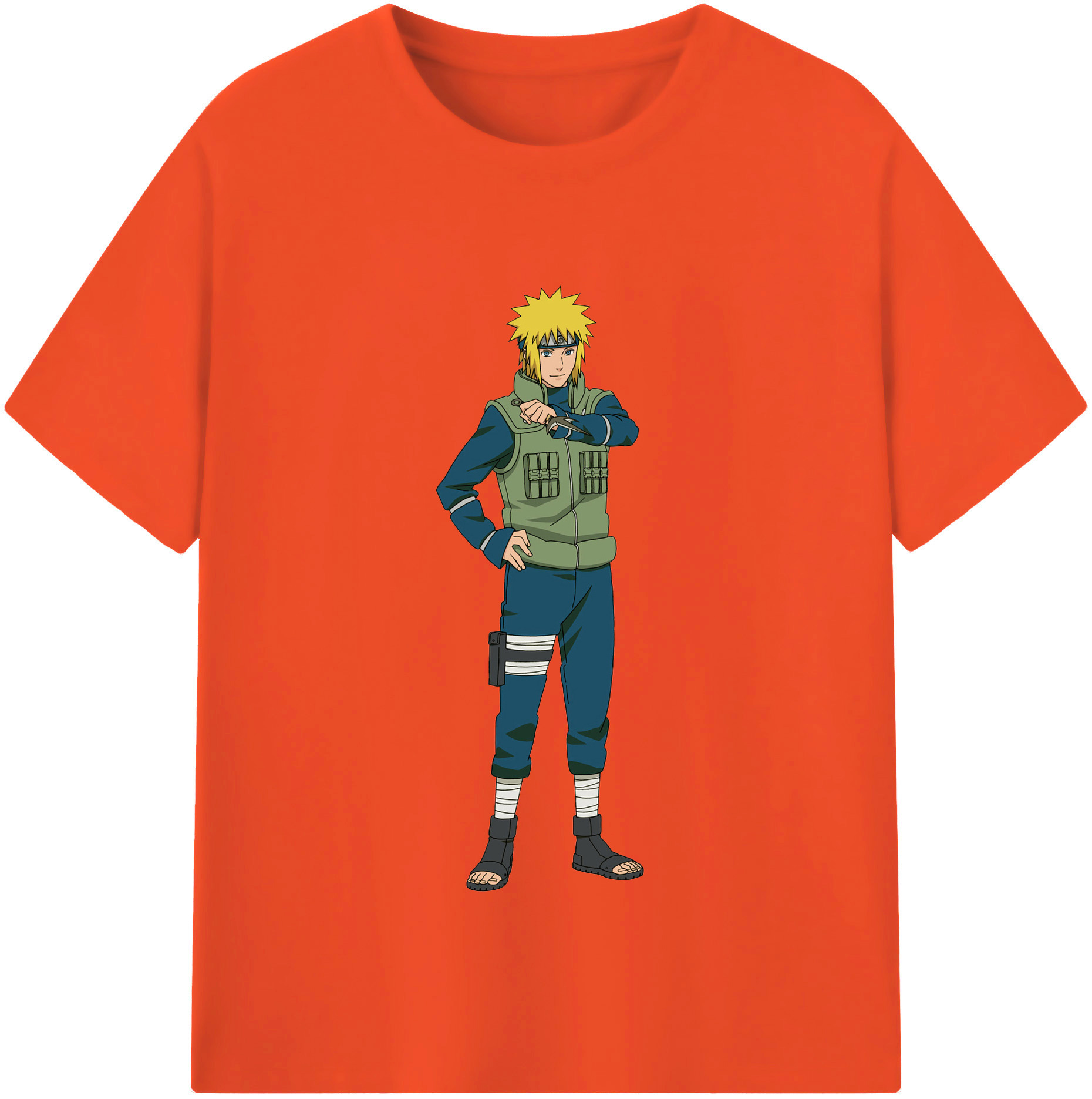 （画像用） NARUTO -ナルト- 波風 ミナト Namikaze Minato 綿100％半袖Tシャツ（フロントプリント）