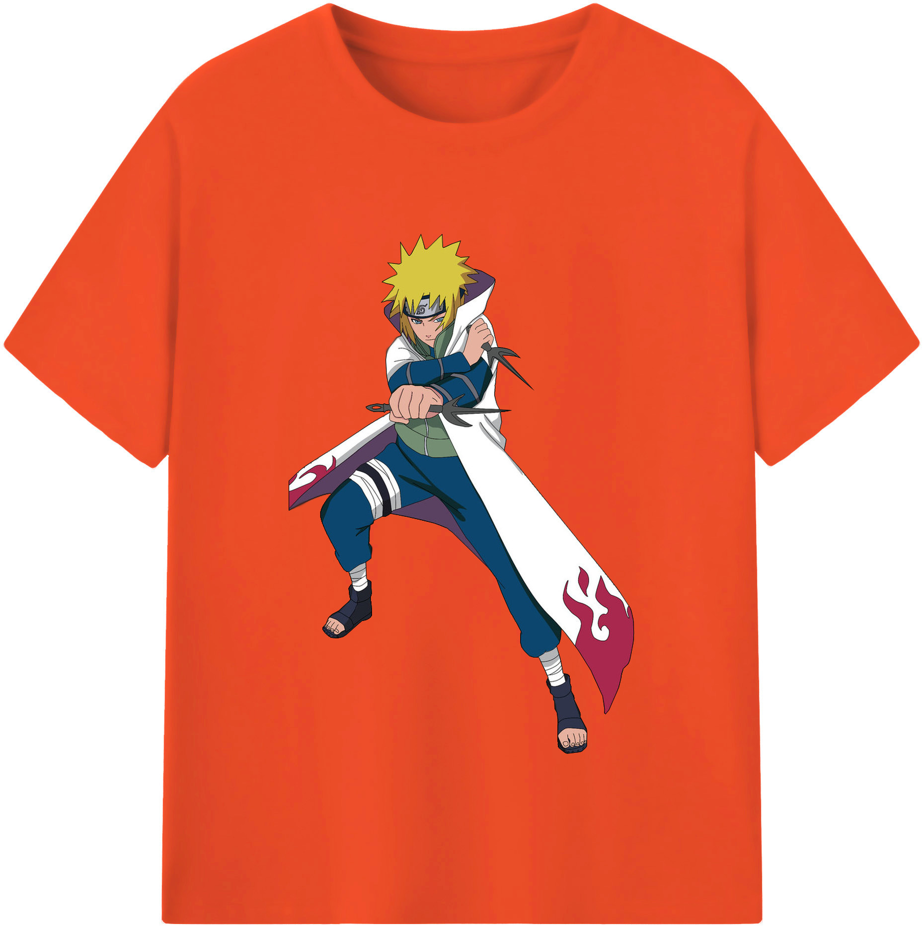 （画像用） NARUTO -ナルト- 波風 ミナト Namikaze Minato 綿100％半袖Tシャツ（フロントプリント）