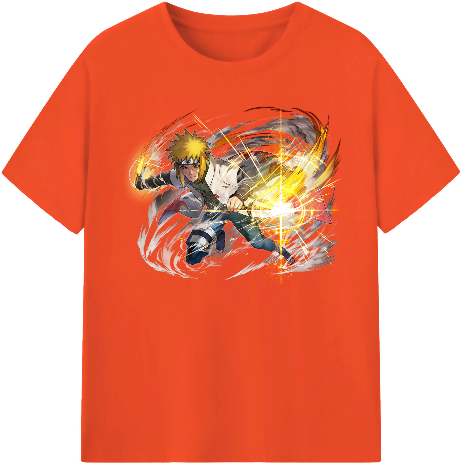 （画像用） NARUTO -ナルト- 波風 ミナト Namikaze Minato 綿100％半袖Tシャツ（フロントプリント）