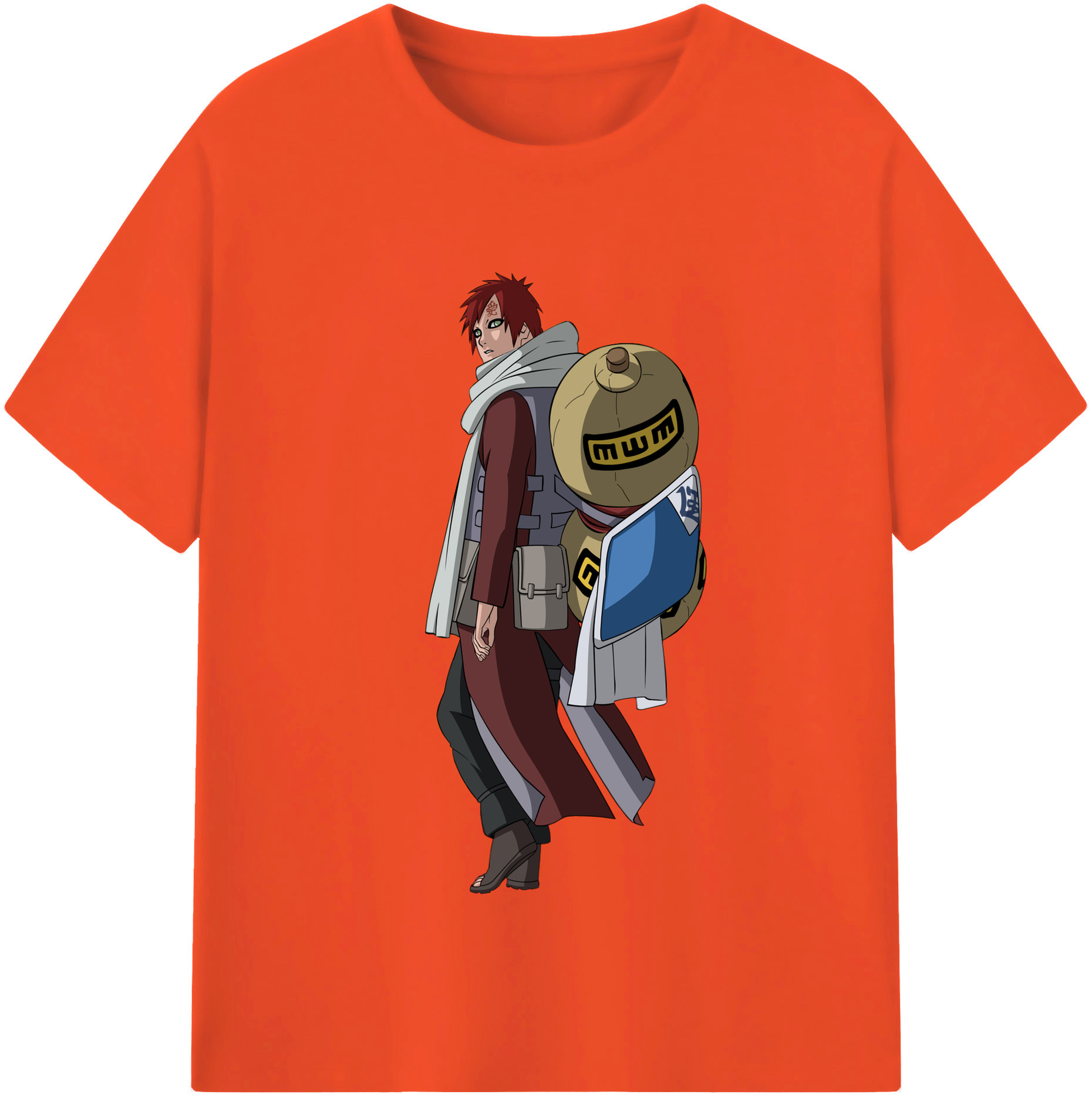 （画像用） NARUTO -ナルト- ガアラ Gaara 綿100％半袖Tシャツ（フロントプリント）