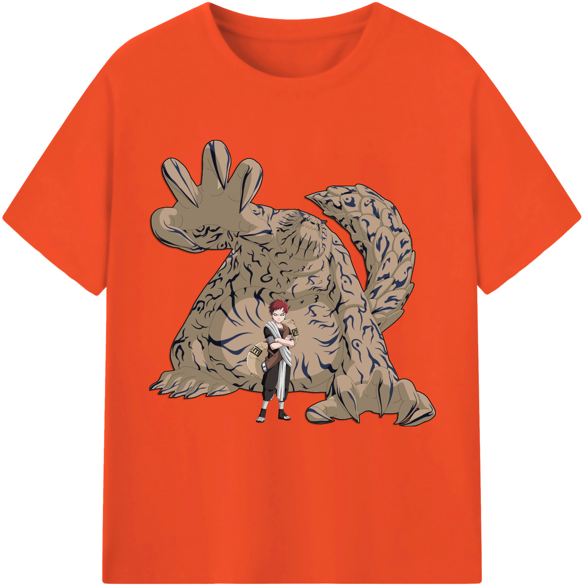 （画像用） NARUTO -ナルト- ガアラ Gaara 綿100％半袖Tシャツ（フロントプリント）