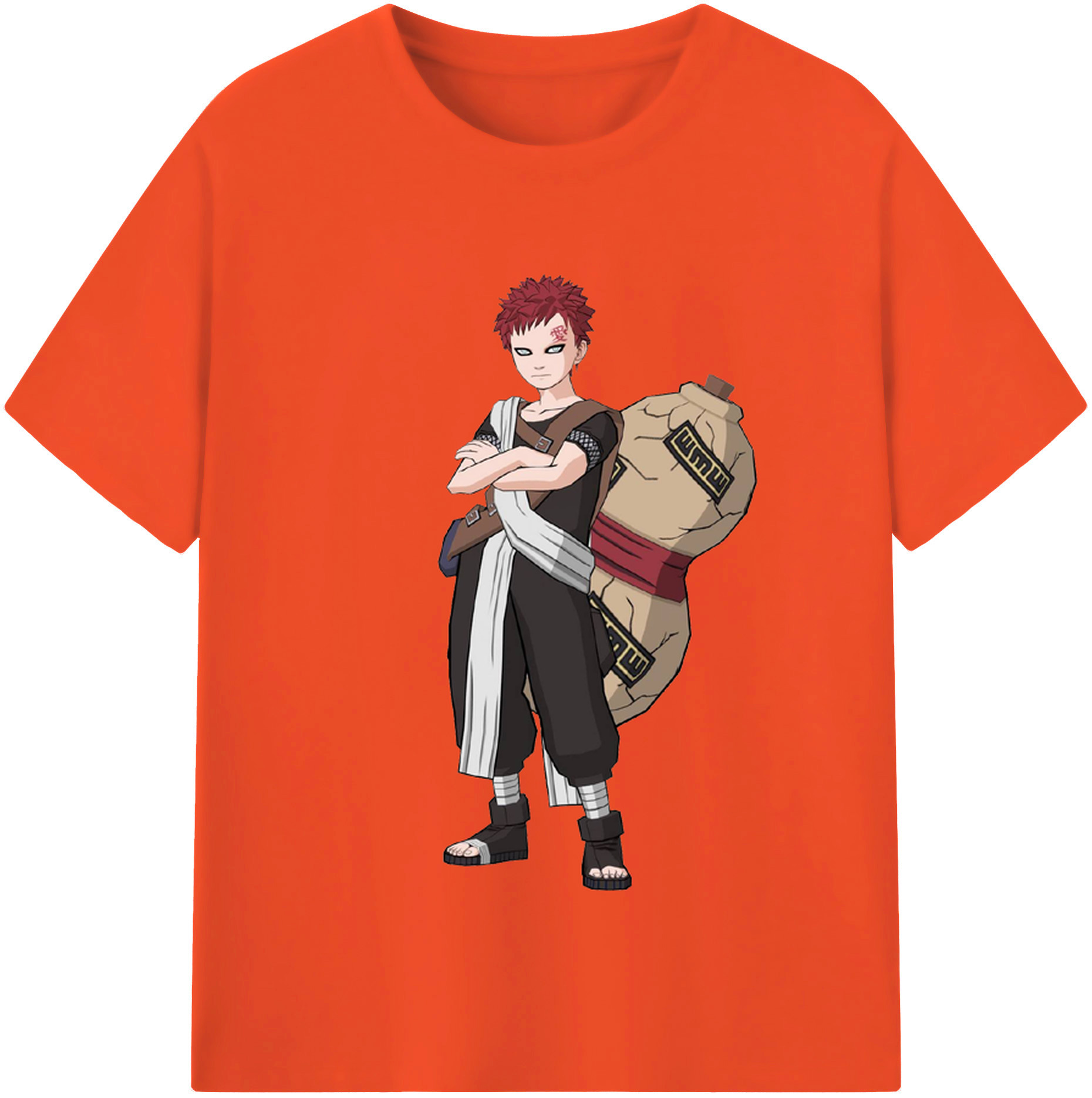 （画像用） NARUTO -ナルト- ガアラ Gaara 綿100％半袖Tシャツ（フロントプリント）