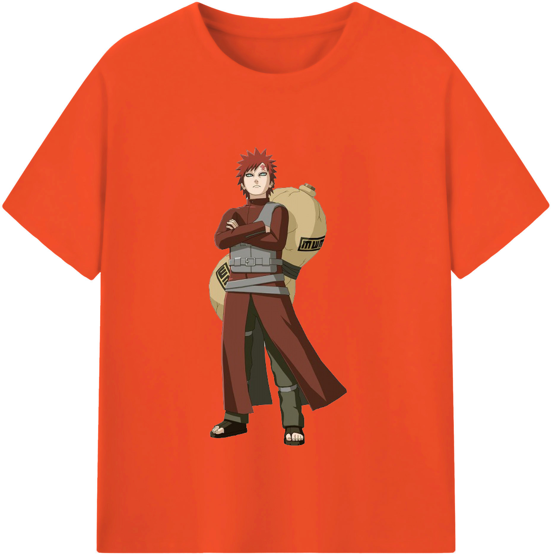 （画像用） NARUTO -ナルト- ガアラ Gaara 綿100％半袖Tシャツ（フロントプリント）
