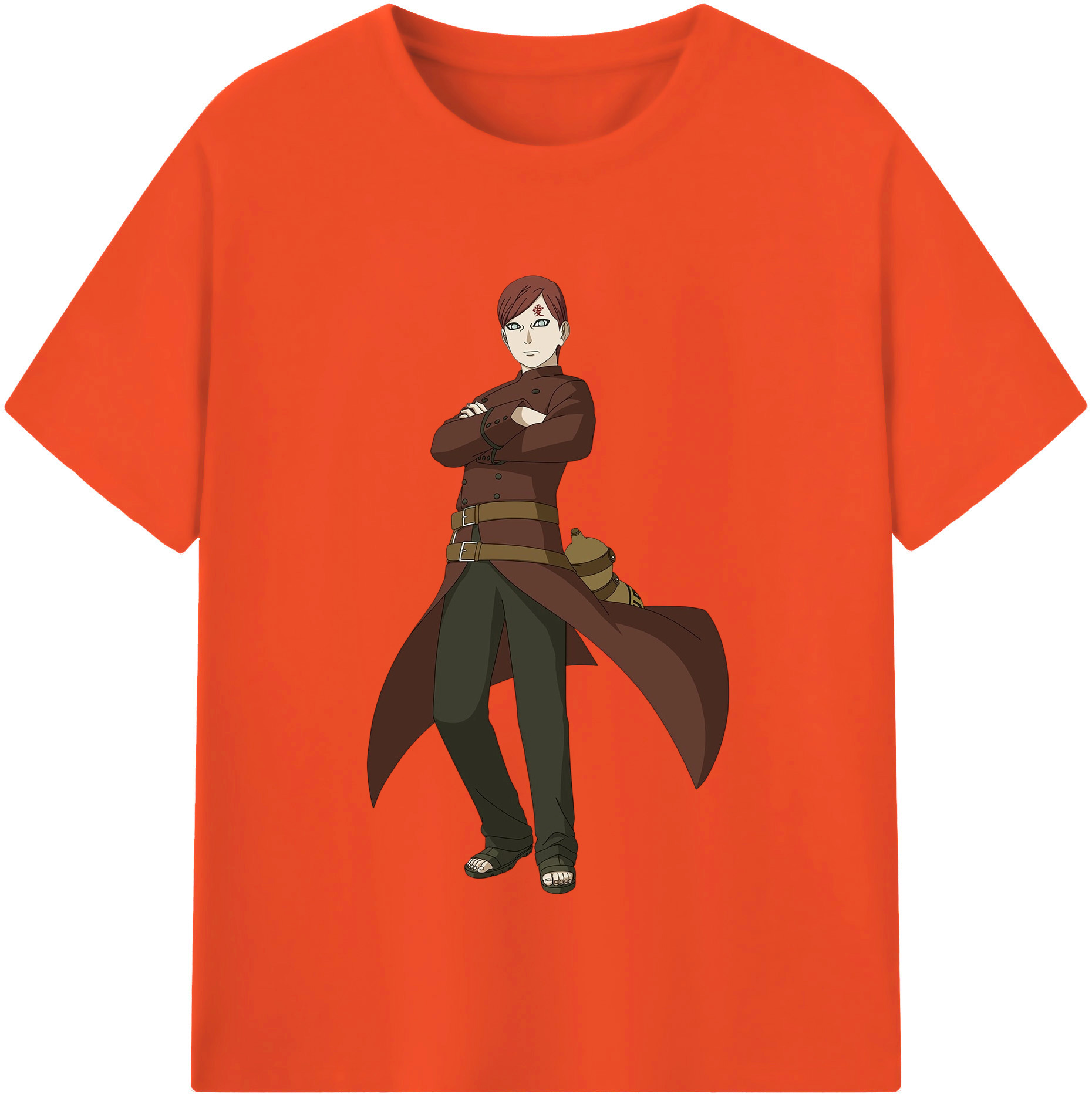 （画像用） NARUTO -ナルト- ガアラ Gaara 綿100％半袖Tシャツ（フロントプリント）