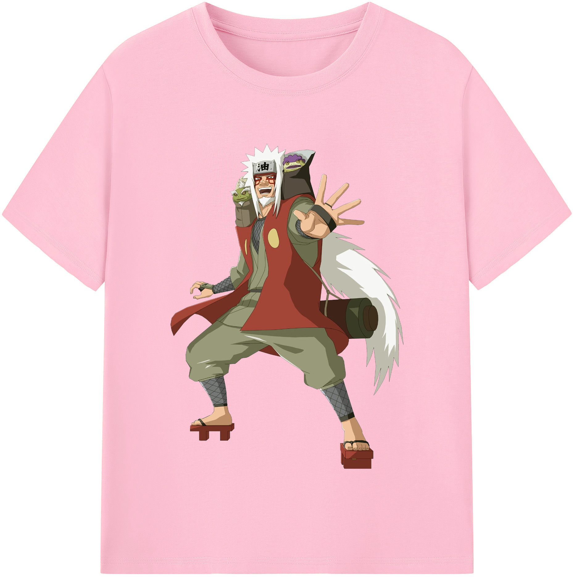 （画像用） NARUTO -ナルト- 自来也（じらいや） Jiraiya 綿100％半袖Tシャツ（フロントプリント）