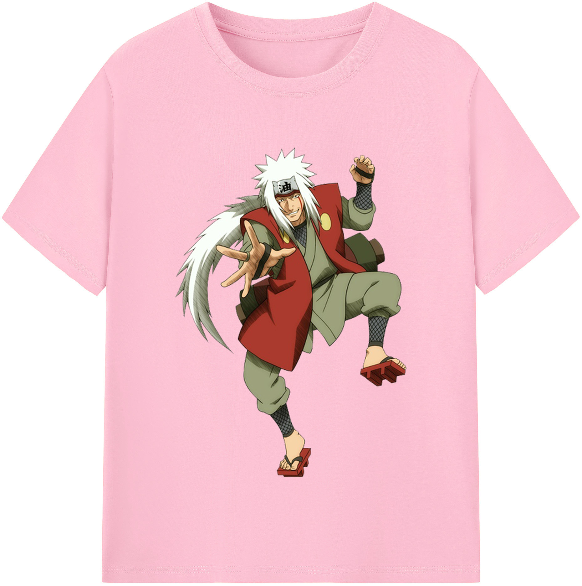 （画像用） NARUTO -ナルト- 自来也（じらいや） Jiraiya 綿100％半袖Tシャツ（フロントプリント）