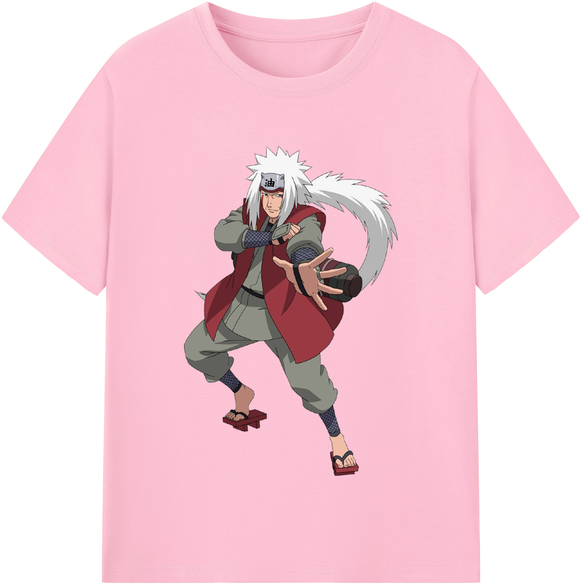 （画像用） NARUTO -ナルト- 自来也（じらいや） Jiraiya 綿100％半袖Tシャツ（フロントプリント）