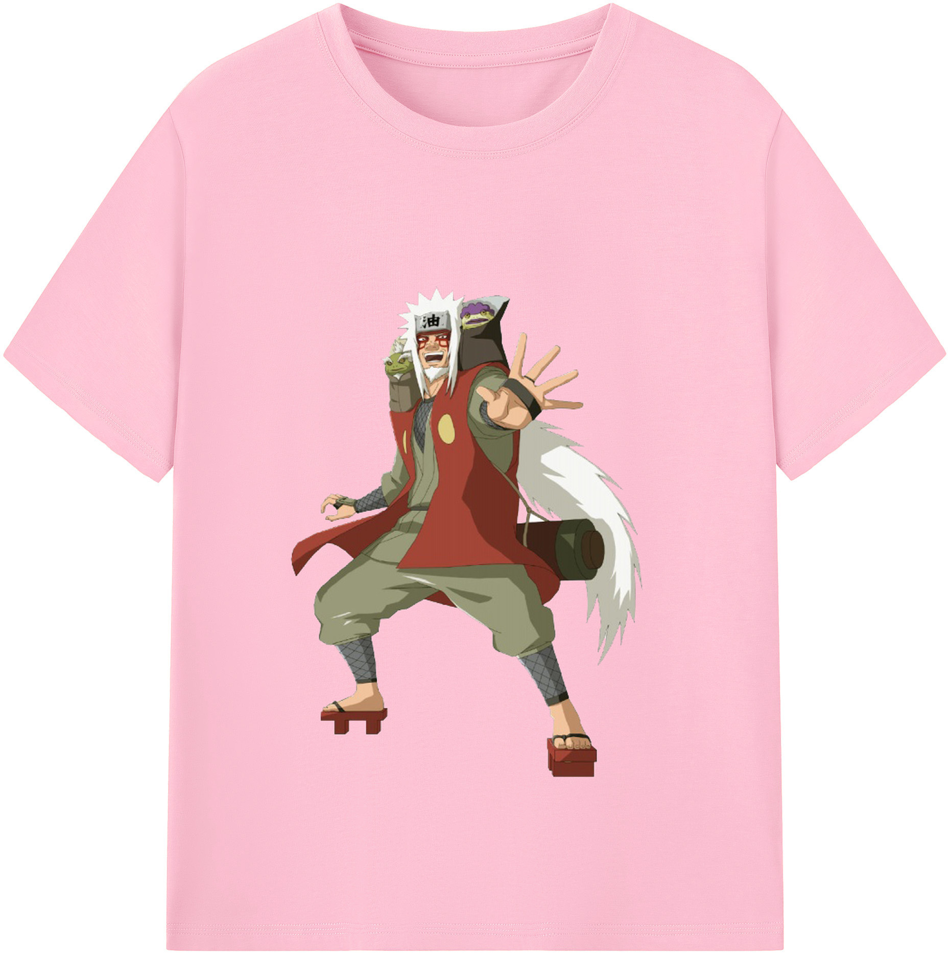 （画像用） NARUTO -ナルト- 自来也（じらいや） Jiraiya 綿100％半袖Tシャツ（フロントプリント）