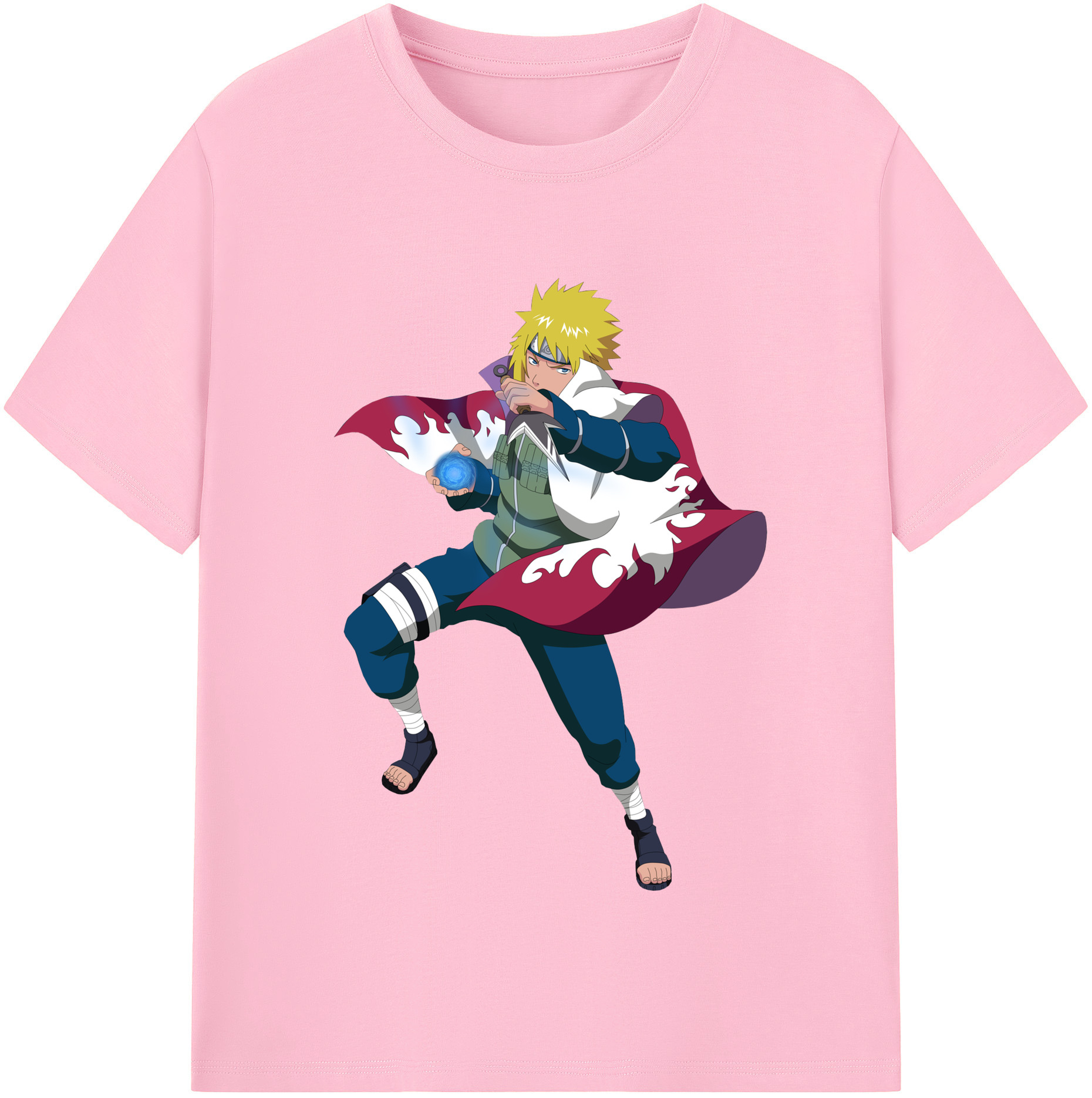 （画像用） NARUTO -ナルト- 波風 ミナト Namikaze Minato 綿100％半袖Tシャツ（フロントプリント）