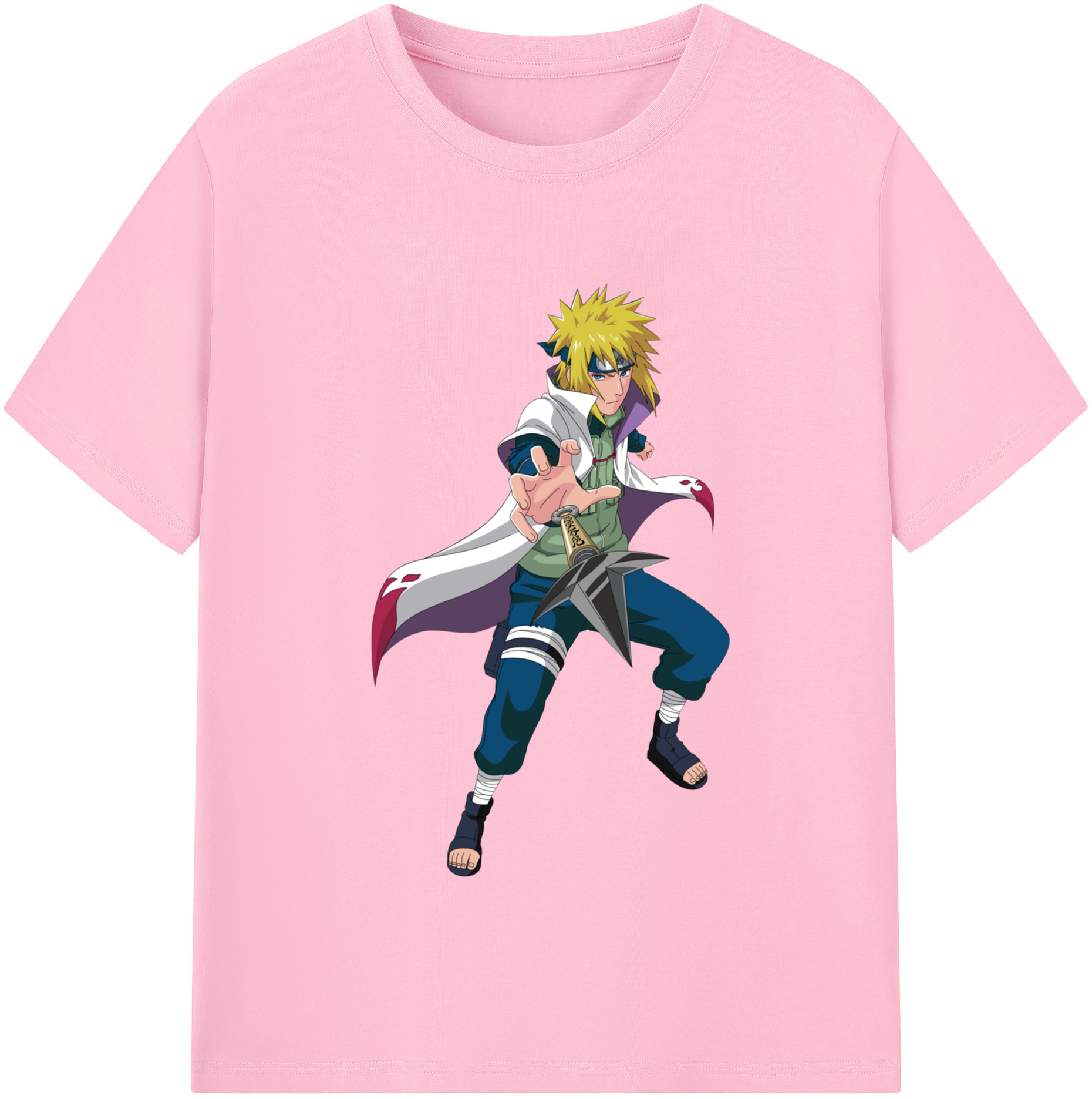 （画像用） NARUTO -ナルト- 波風 ミナト Namikaze Minato 綿100％半袖Tシャツ（フロントプリント）