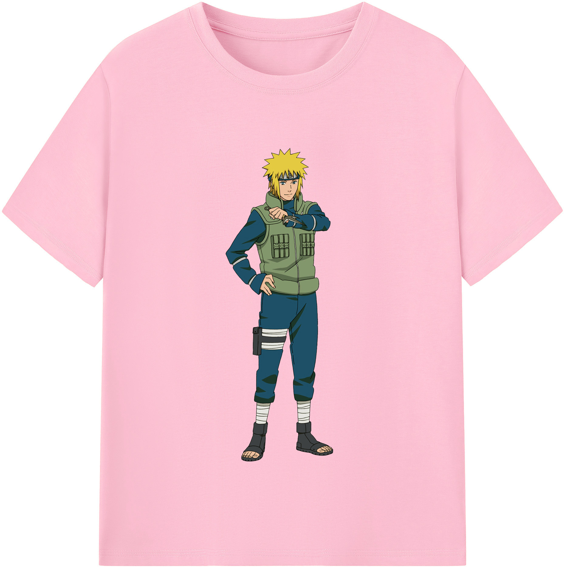 （画像用） NARUTO -ナルト- 波風 ミナト Namikaze Minato 綿100％半袖Tシャツ（フロントプリント）