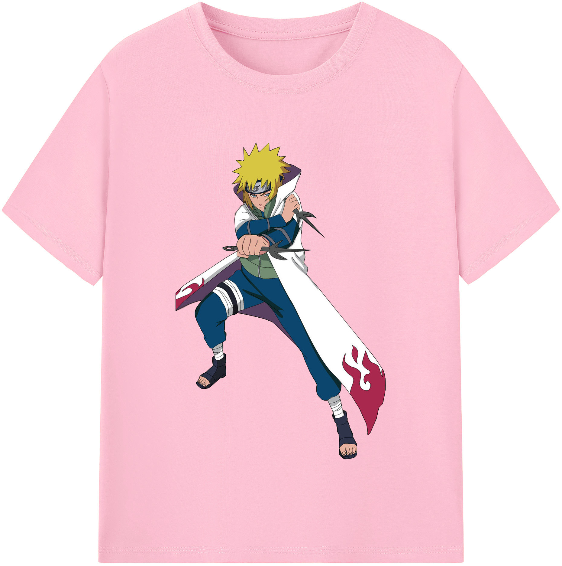 （画像用） NARUTO -ナルト- 波風 ミナト Namikaze Minato 綿100％半袖Tシャツ（フロントプリント）