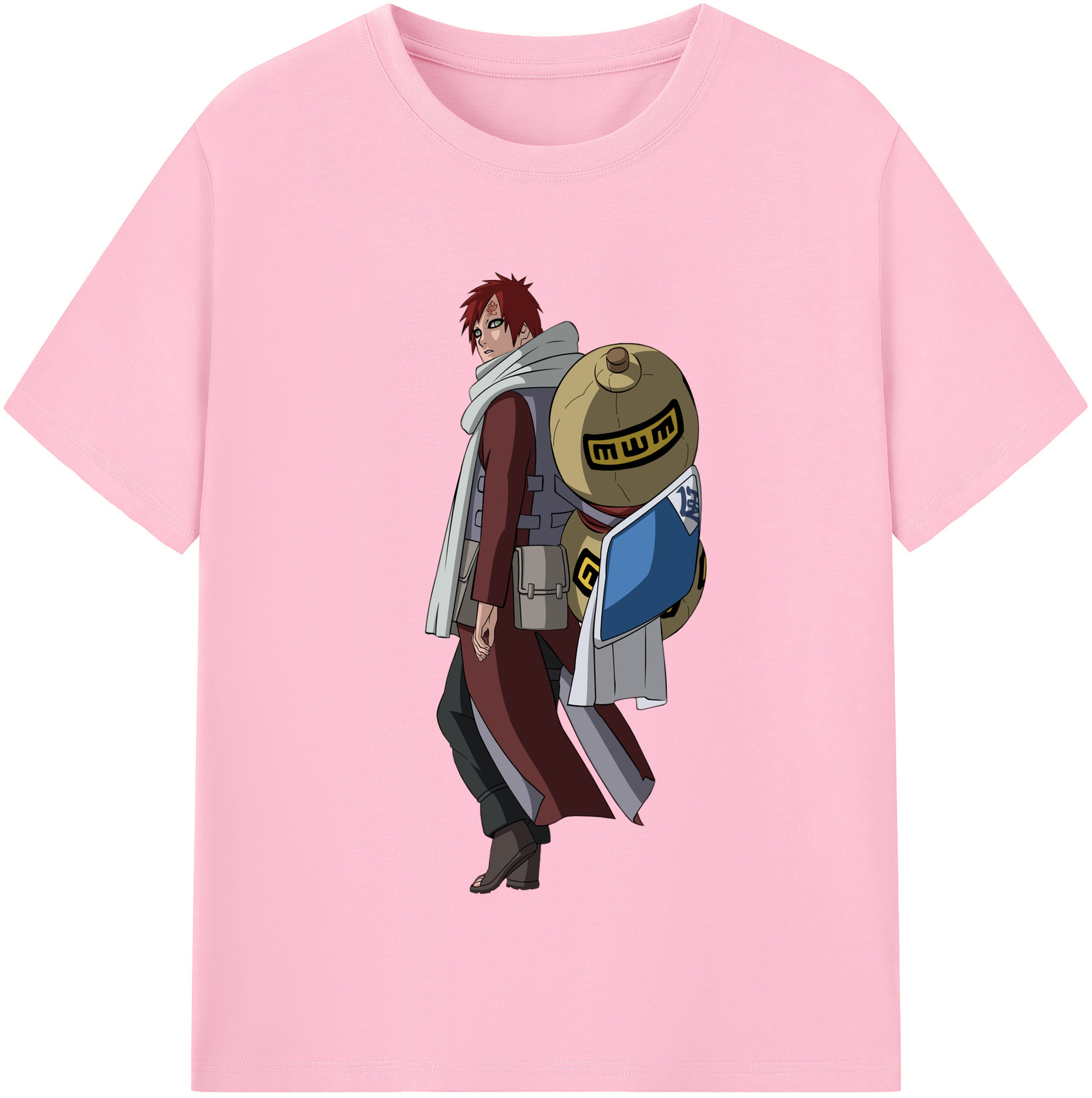 （画像用） NARUTO -ナルト- ガアラ Gaara 綿100％半袖Tシャツ（フロントプリント）