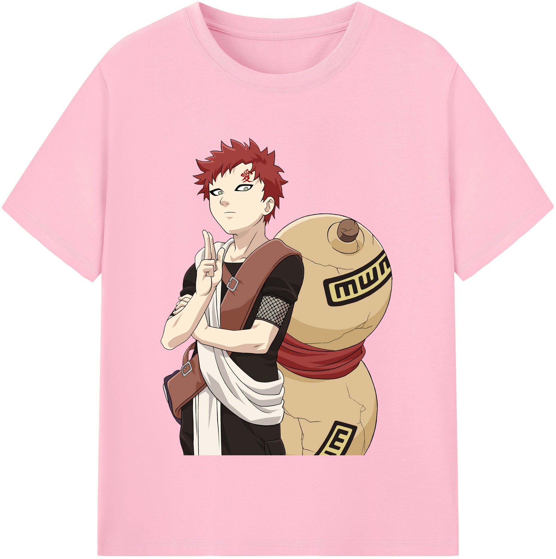 （画像用） NARUTO -ナルト- ガアラ Gaara 綿100％半袖Tシャツ（フロントプリント）