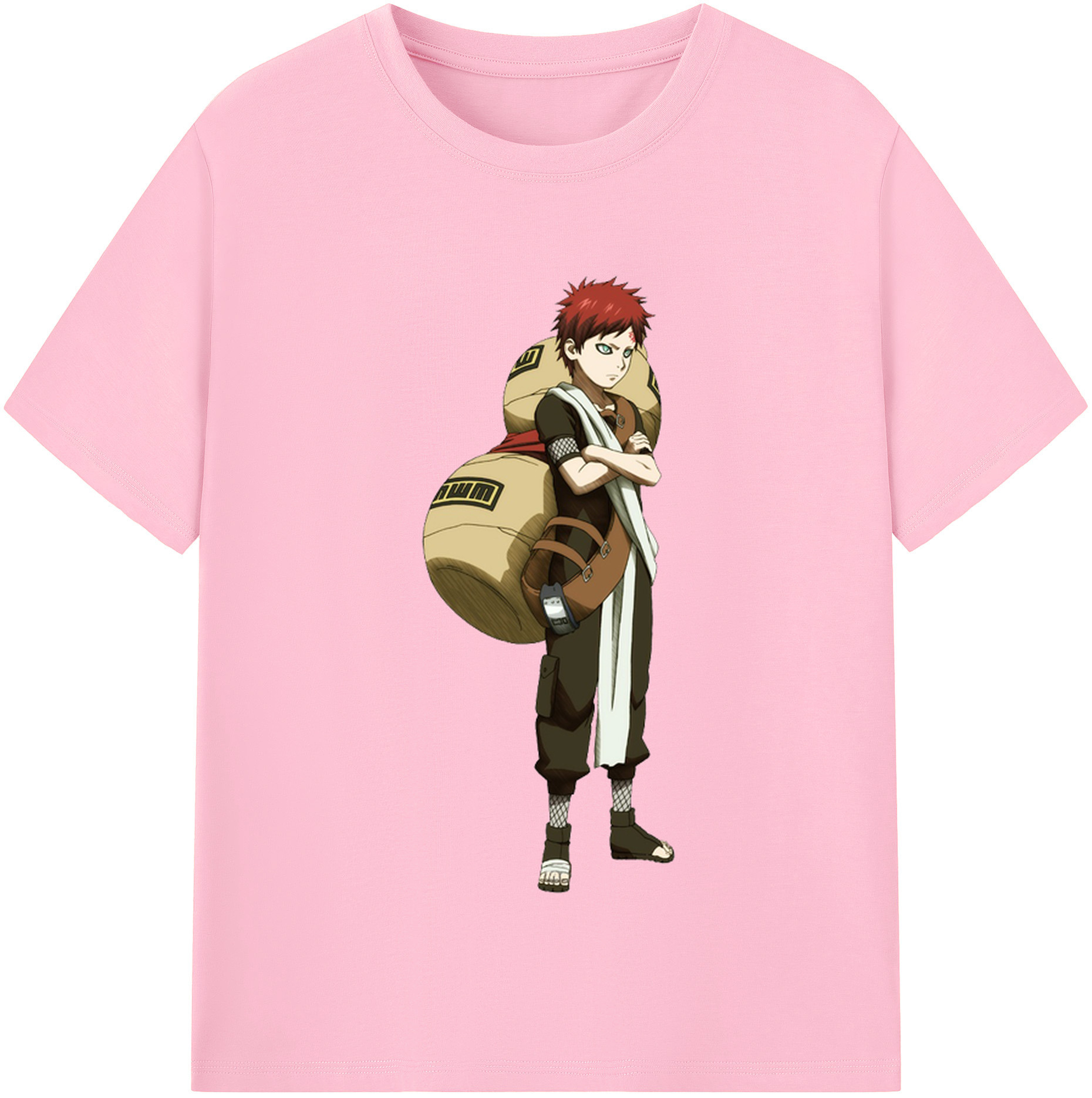 （画像用） NARUTO -ナルト- ガアラ Gaara 綿100％半袖Tシャツ（フロントプリント）